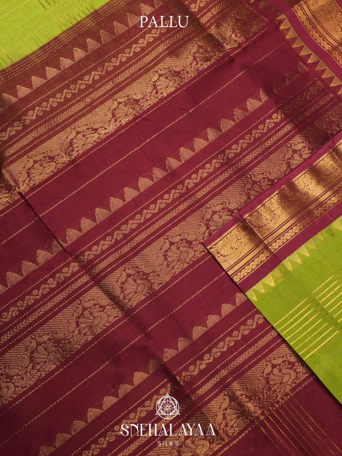 Lime Green Kanchi Silk Cotton Saree