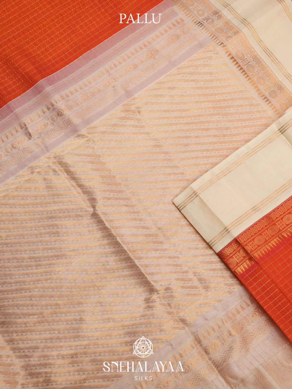 Orange Kanchi Silk Cotton Saree