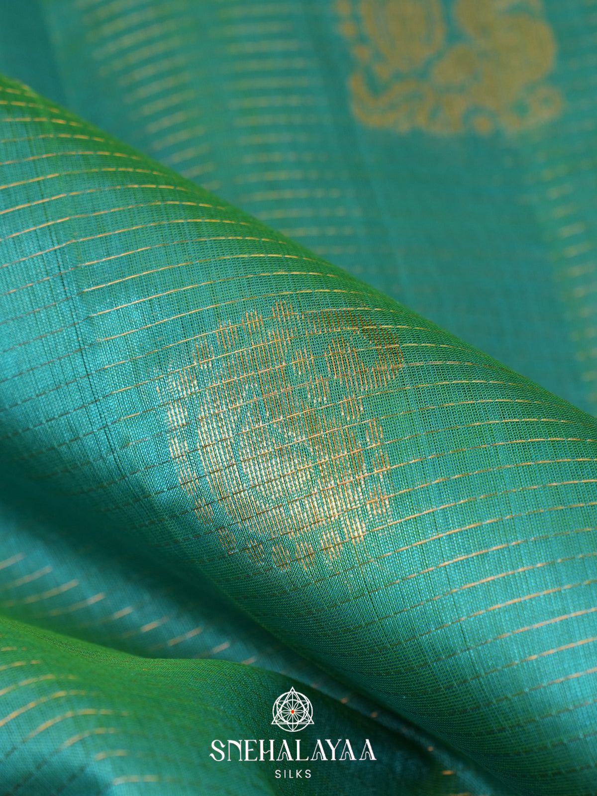 Teal Green Kanchi Silk Cotton Saree