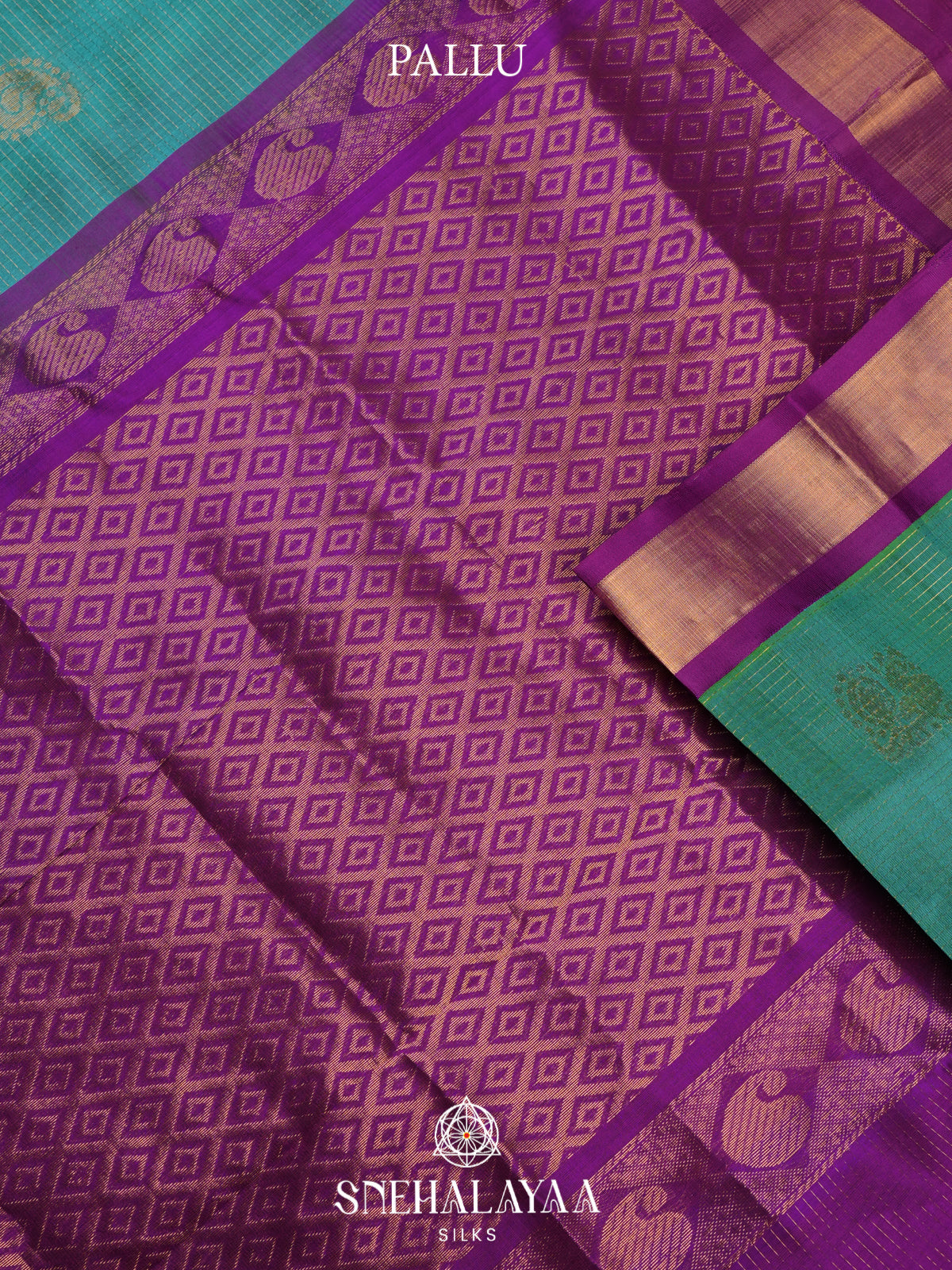 Teal Green Kanchi Silk Cotton Saree