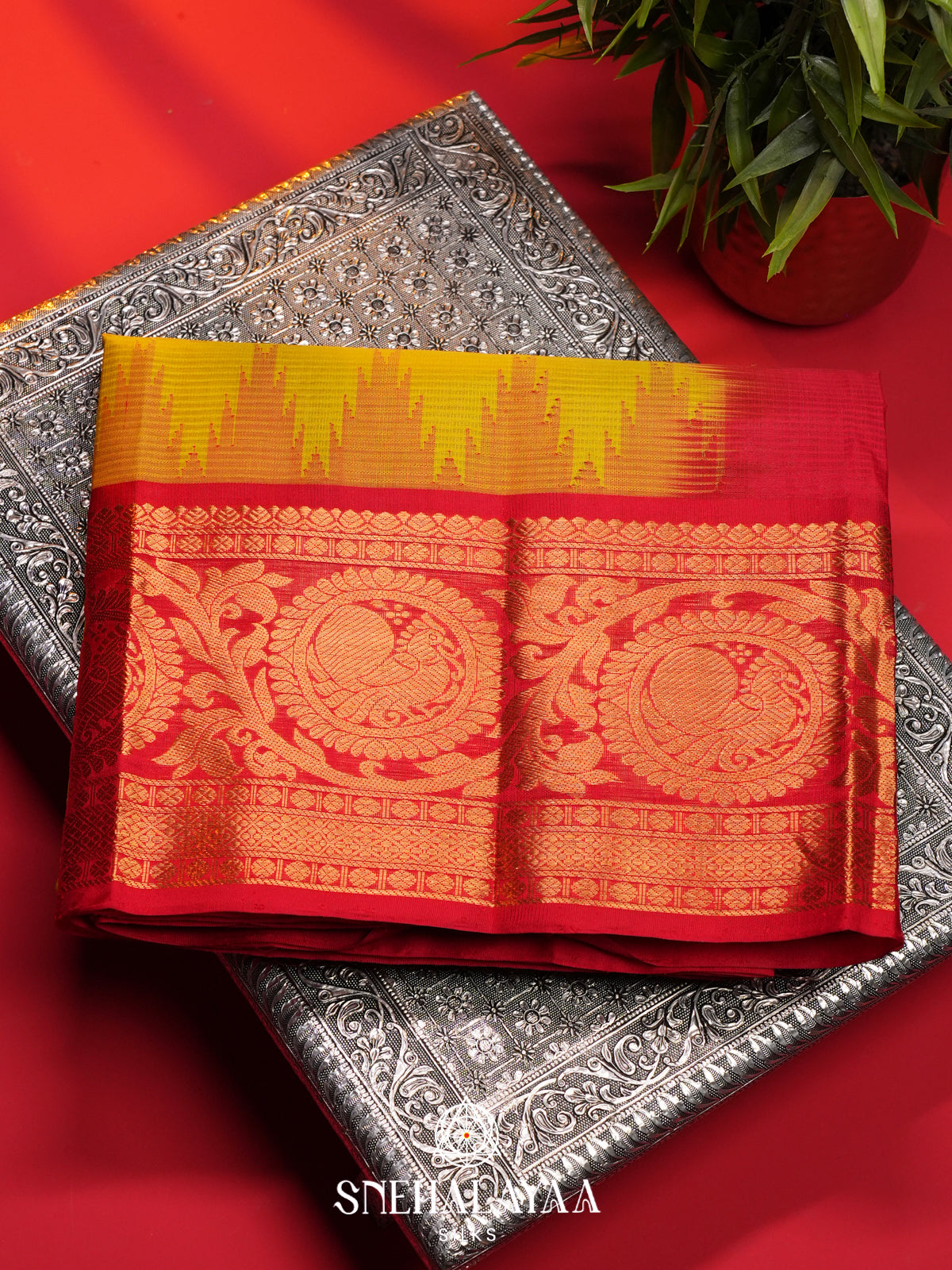 Yellow Kanchi Silk Cotton Saree