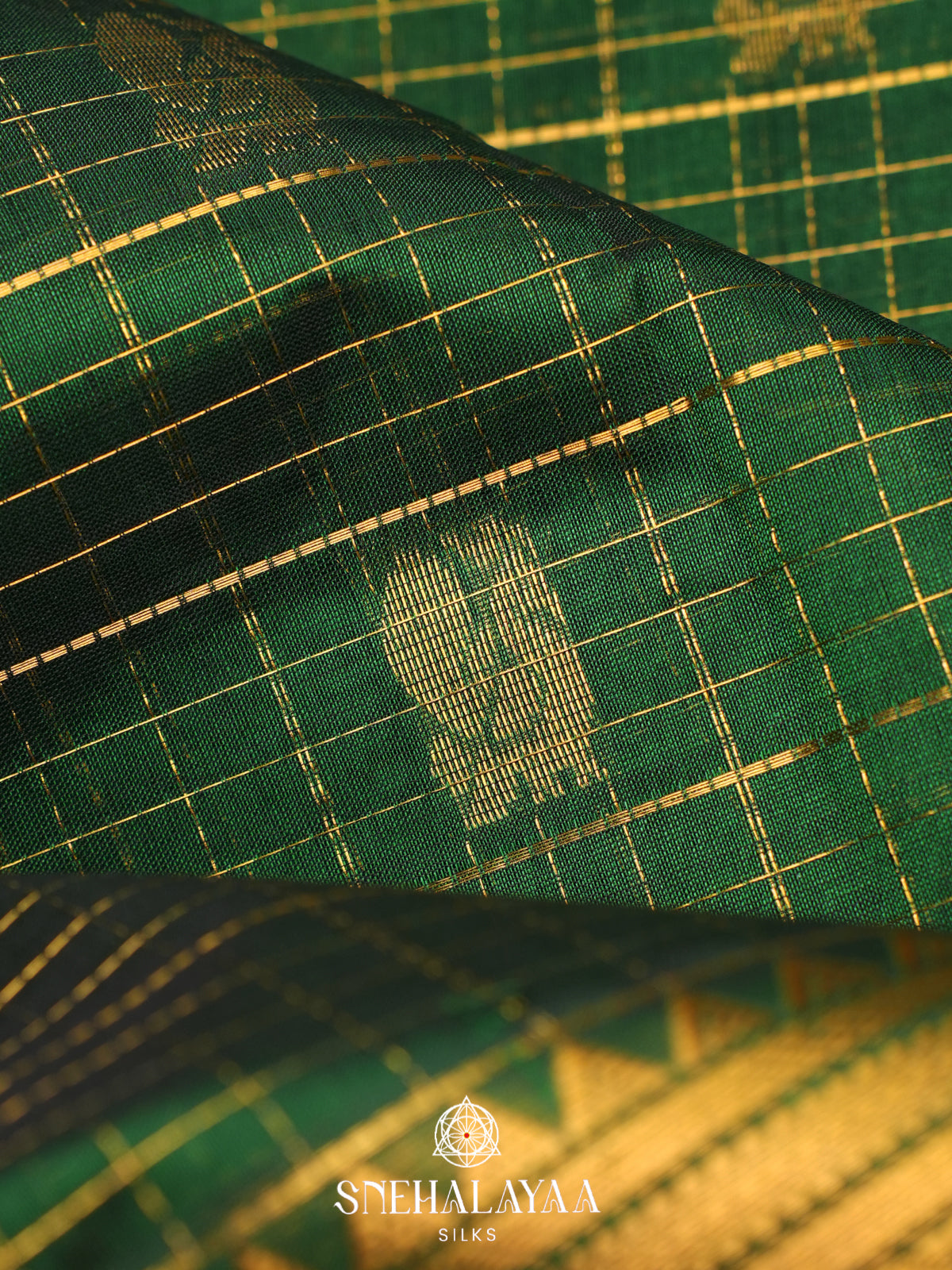 Emerald Green Kanchi Silk Cotton Saree