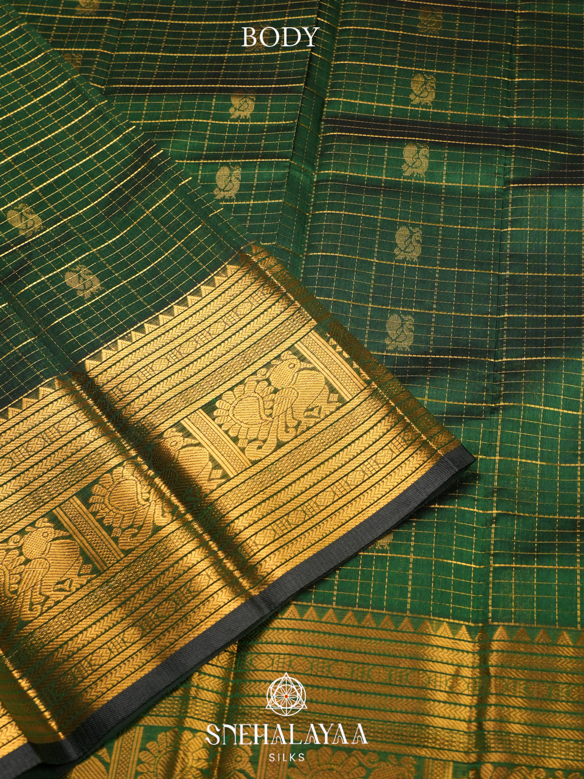Emerald Green Kanchi Silk Cotton Saree