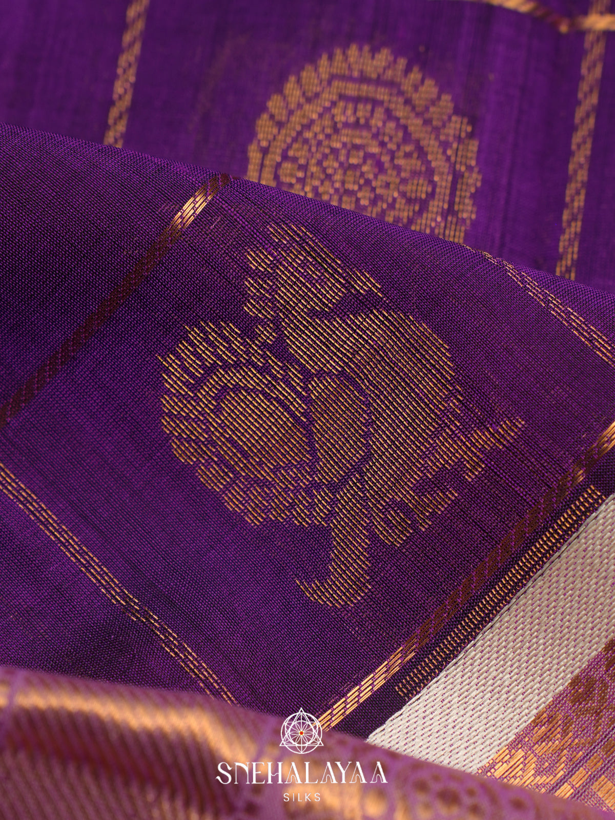 Purple Kanchi Silk Cotton Saree