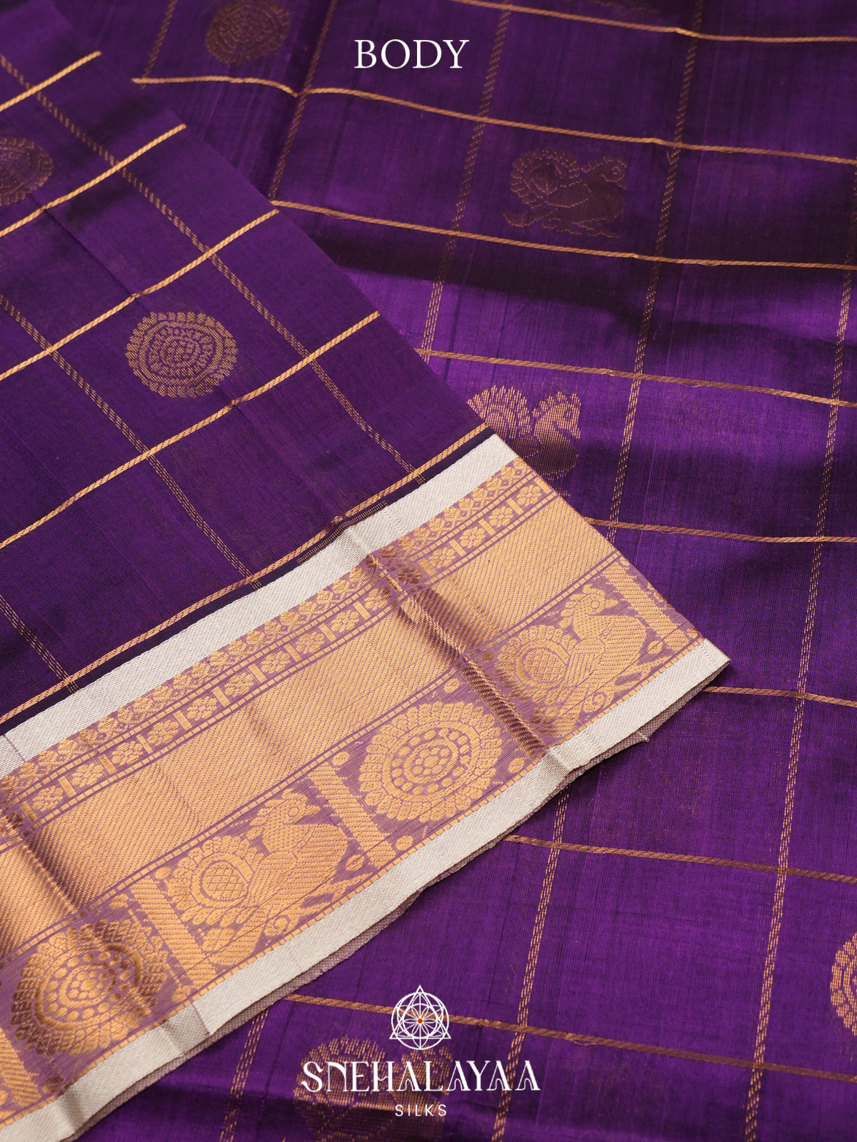 Purple Kanchi Silk Cotton Saree