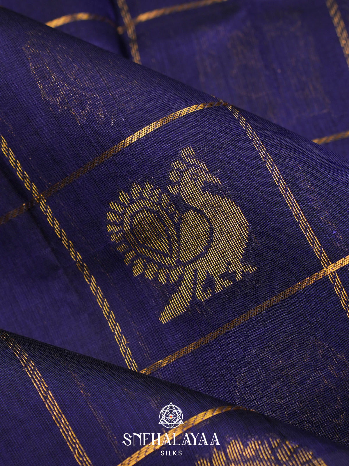 Ink Blue Kanchi Silk Cotton Saree