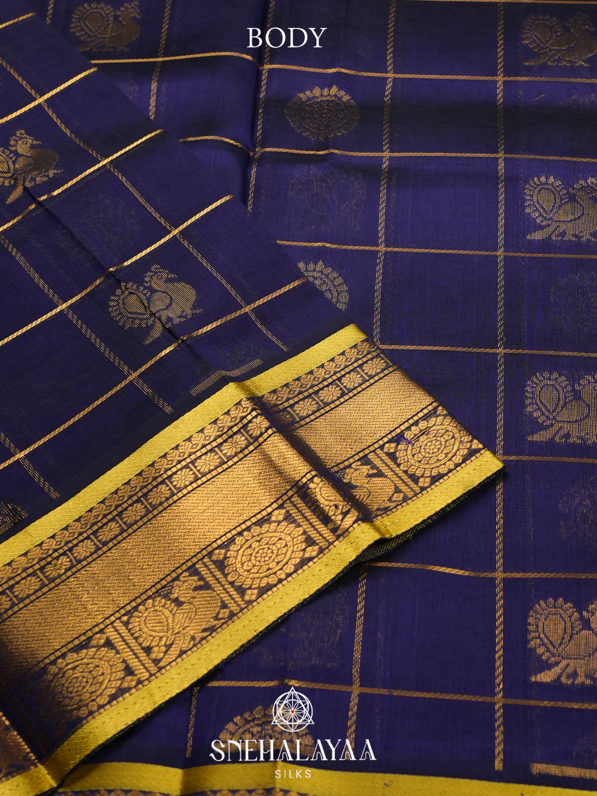Ink Blue Kanchi Silk Cotton Saree