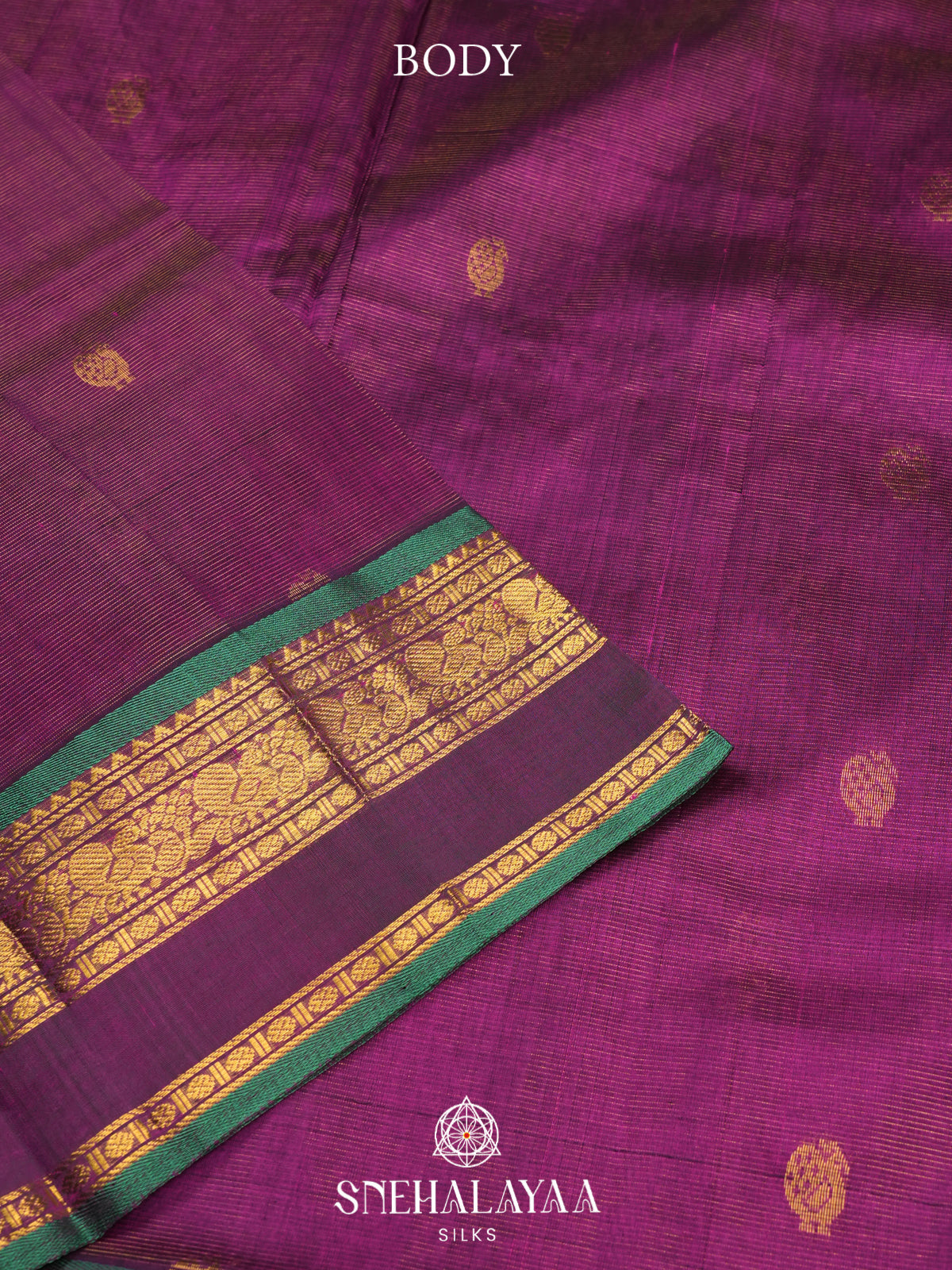 Wine Kanchi Silk Cotton Saree