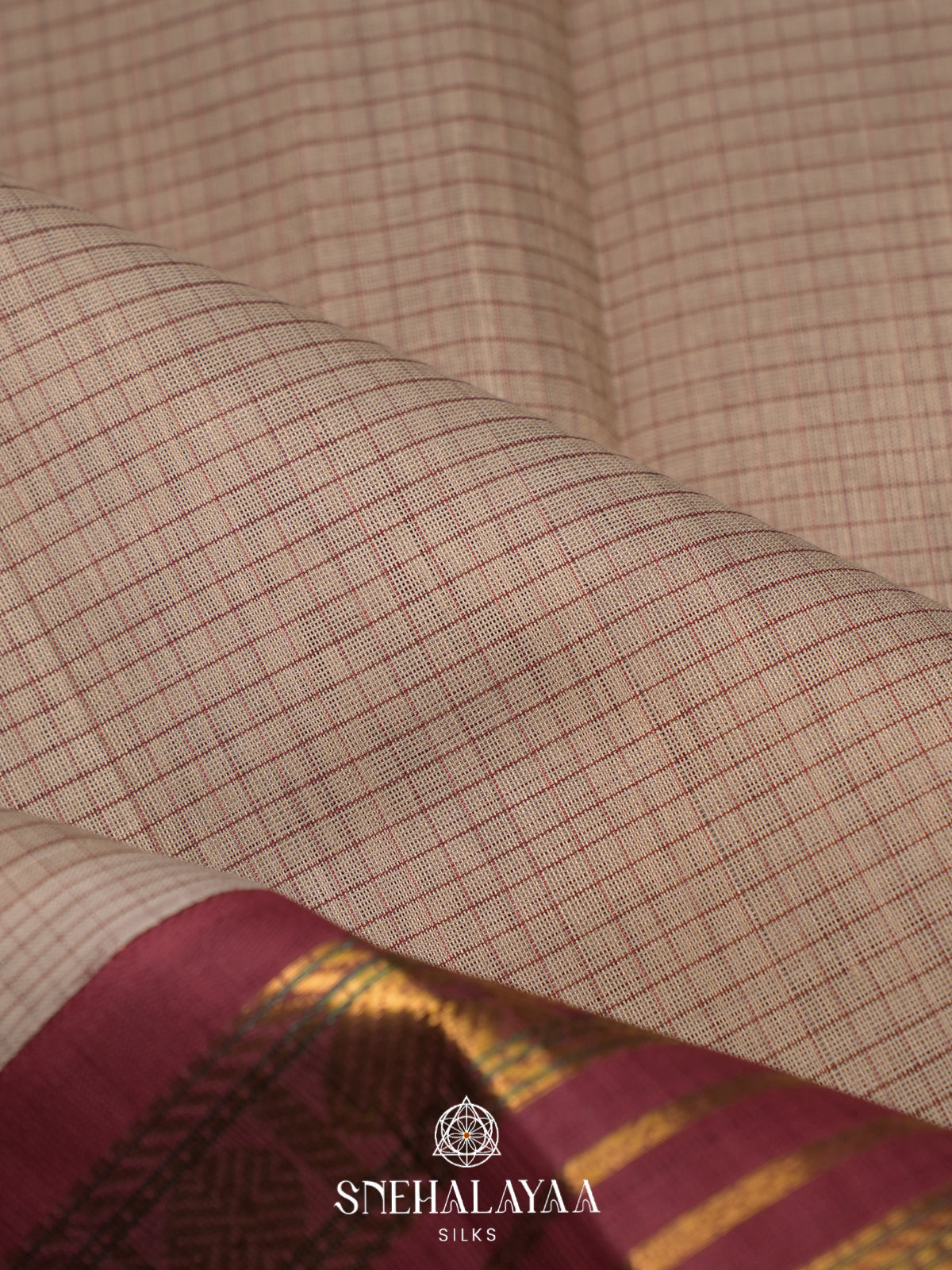 Beige Kanchi Silk Cotton Saree