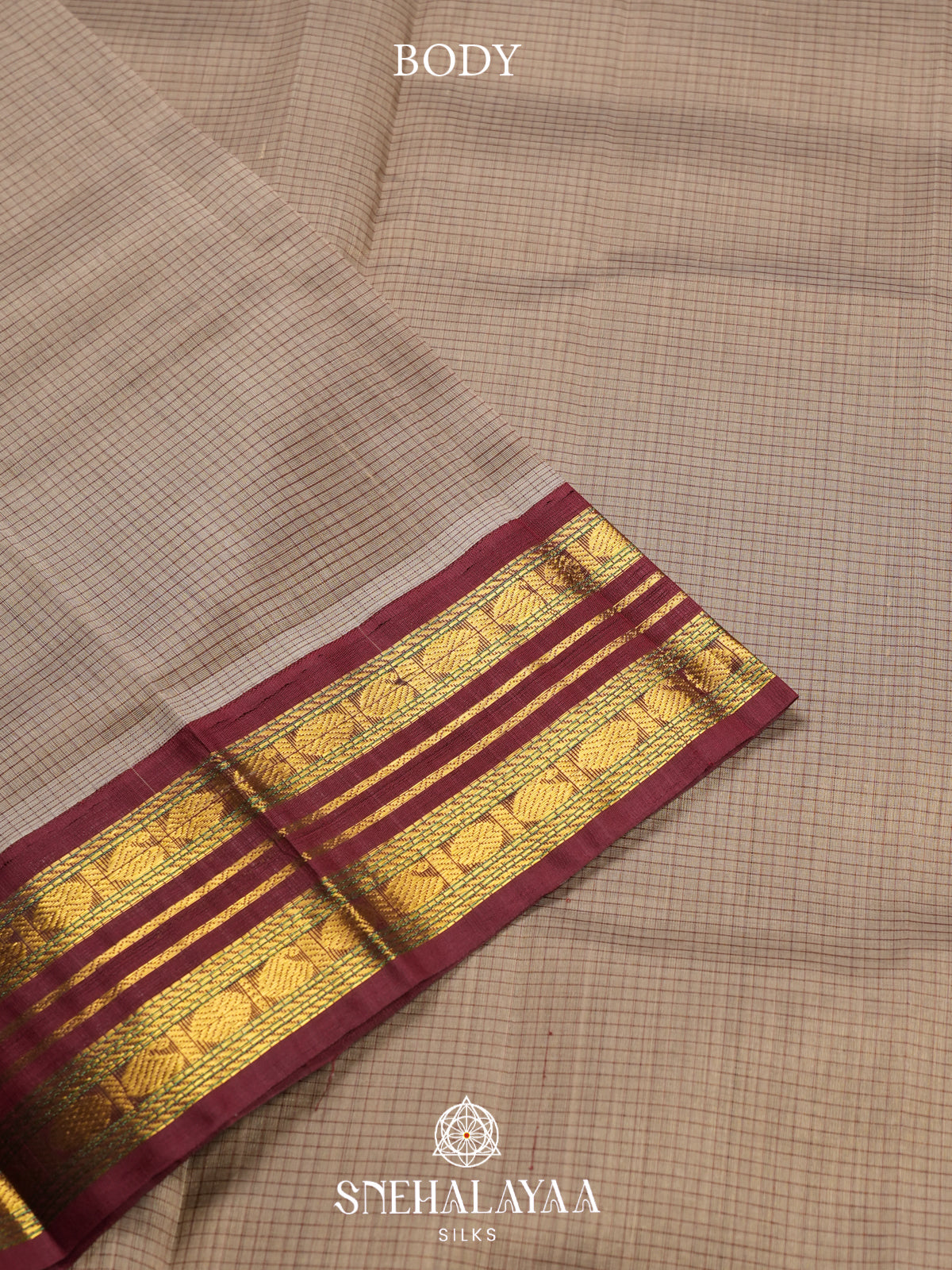 Beige Kanchi Silk Cotton Saree