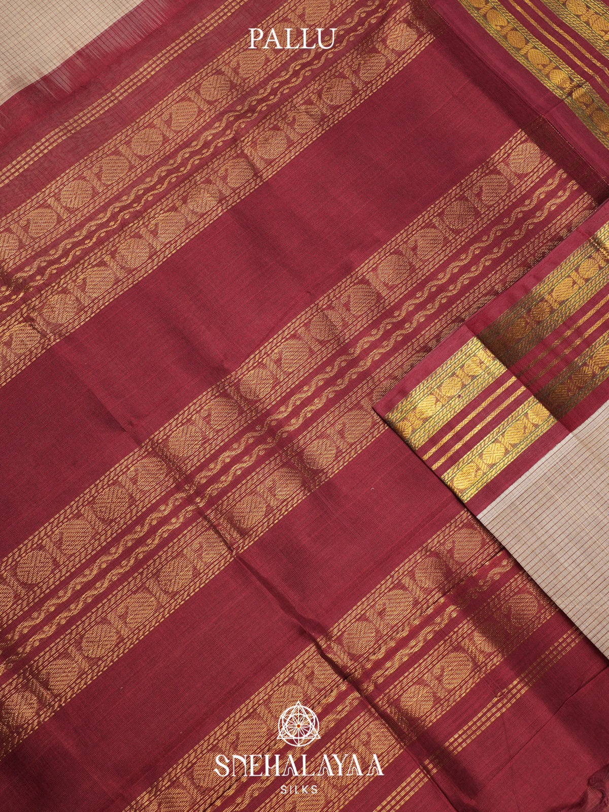 Beige Kanchi Silk Cotton Saree