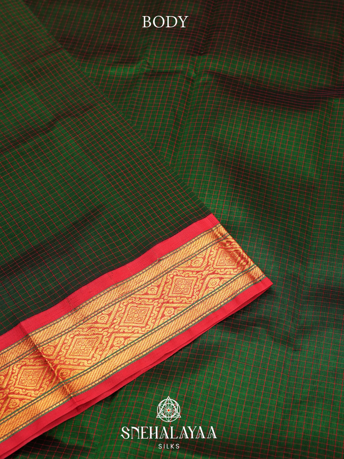 Forest Green Kanchi Silk Cotton Saree
