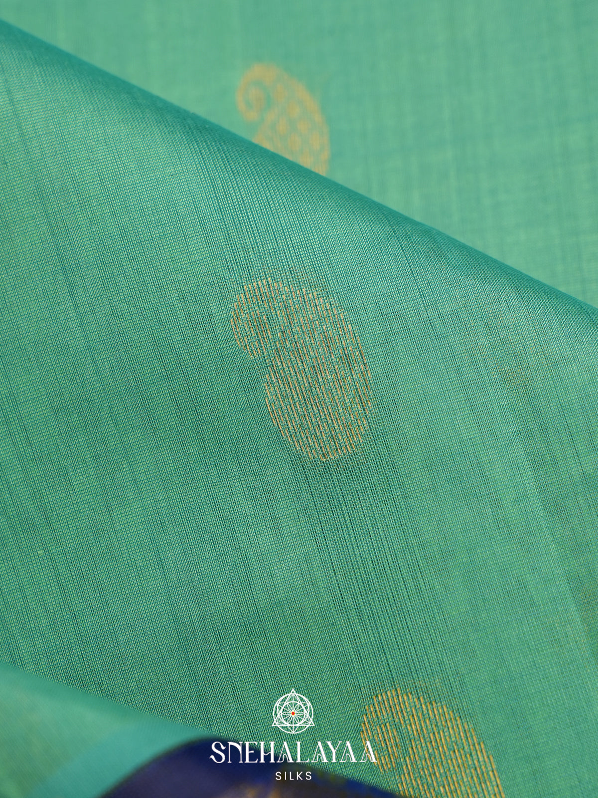 Teal Green Kanchi Silk Cotton Saree