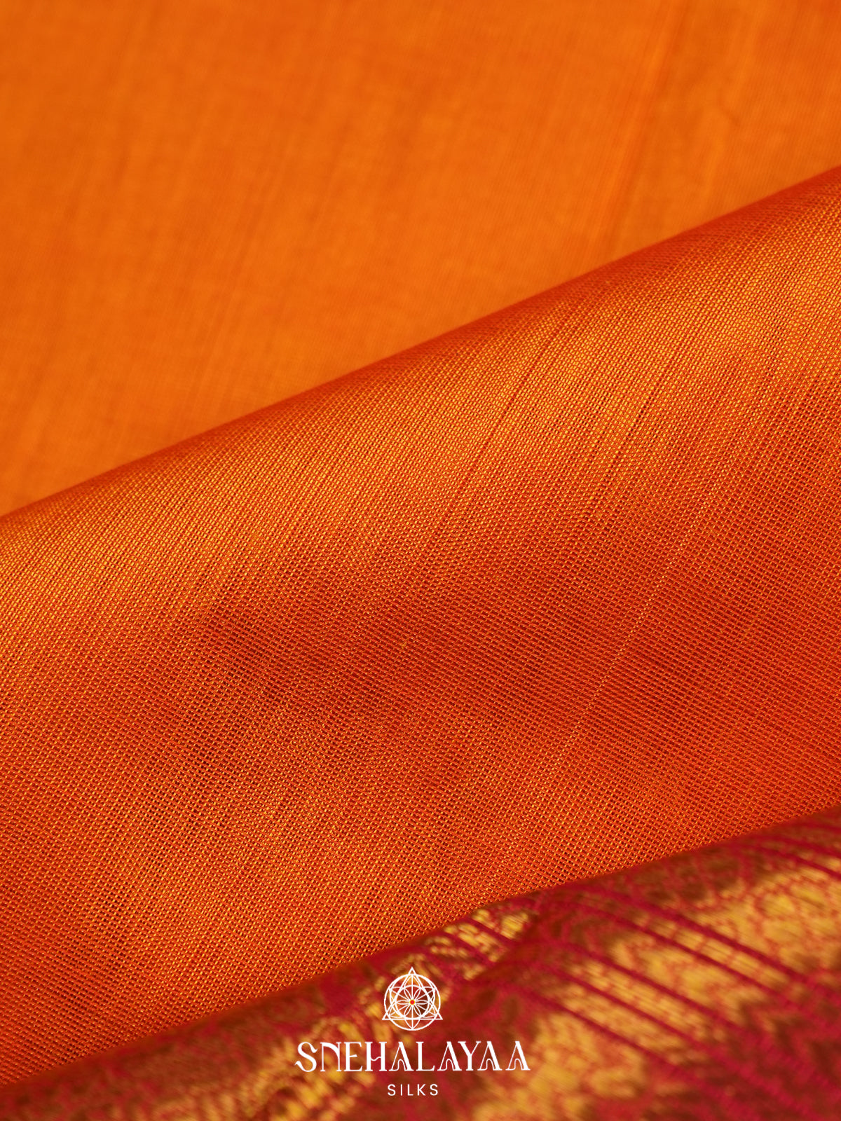 Orange Kanchi Silk Cotton Saree