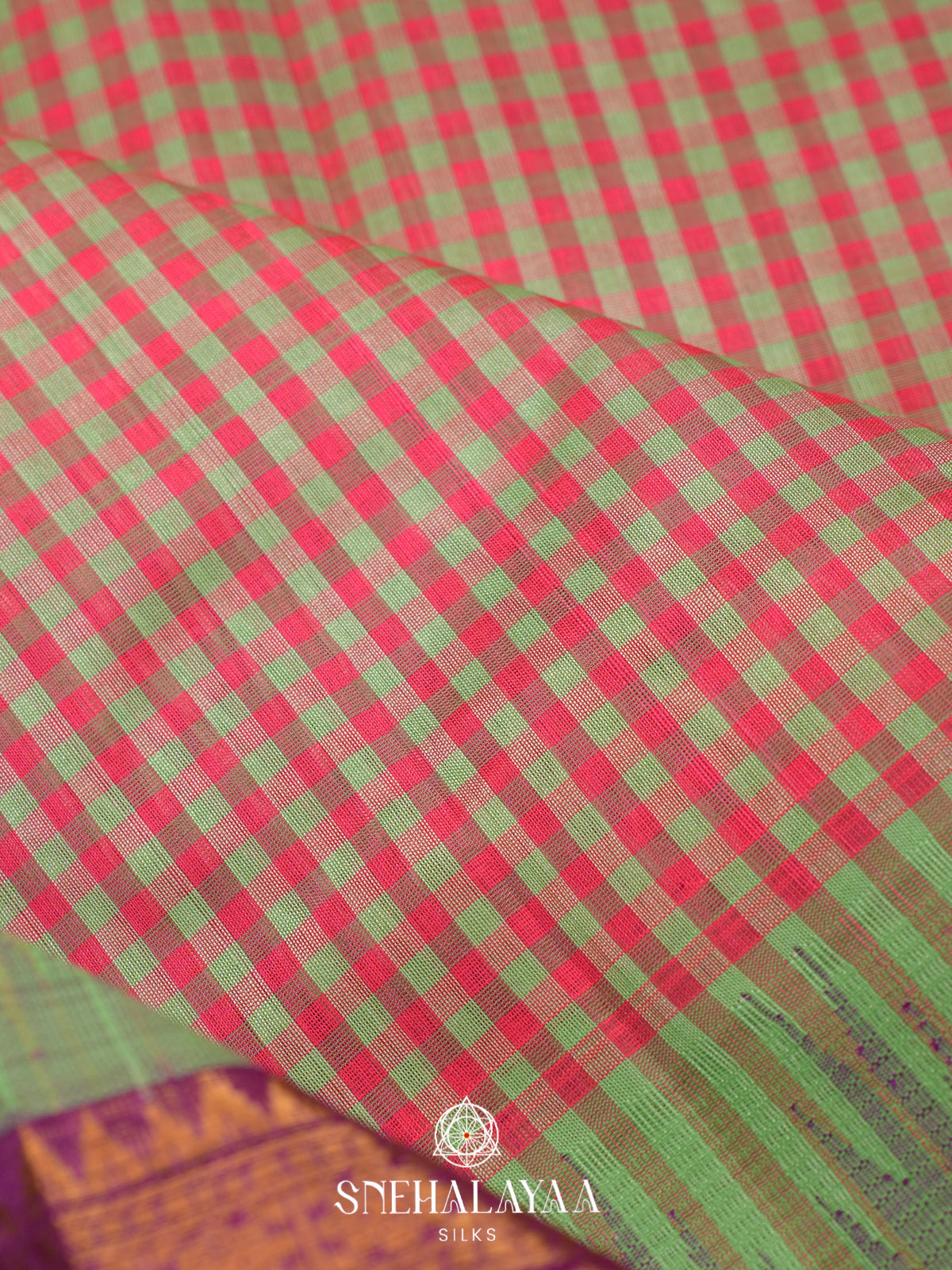 Multicolour Checks Kanchi Silk Cotton Saree