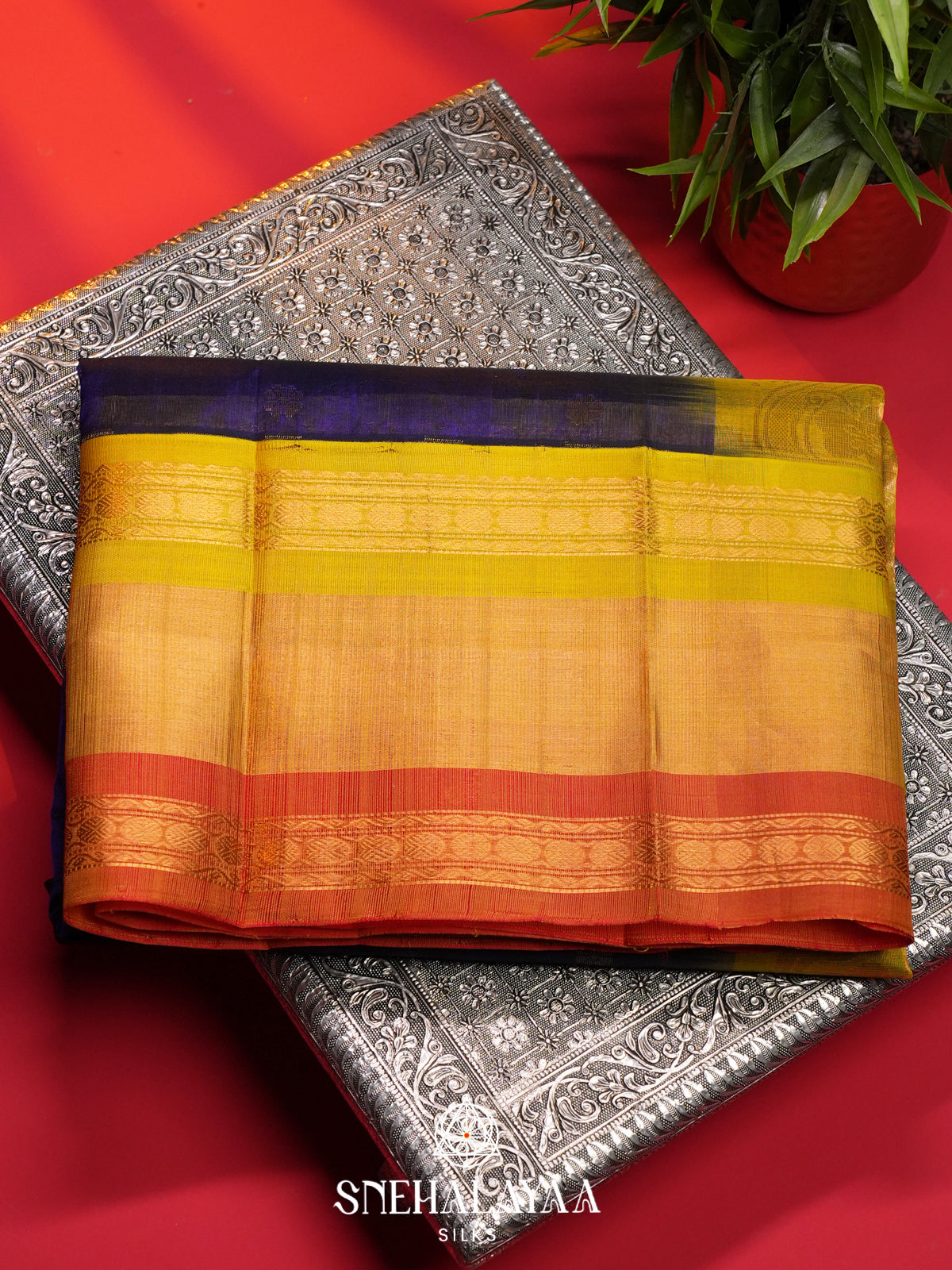 Purple Kanchi Silk Cotton Saree