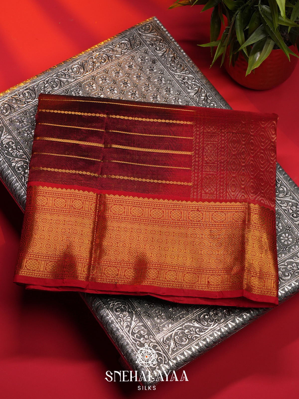 Maroon Kanchi Silk Cotton Saree