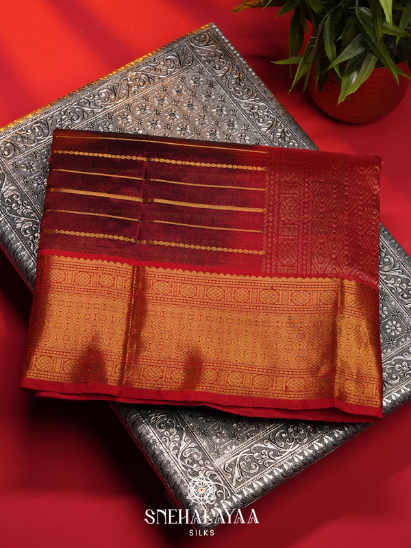 Maroon Kanchi Silk Cotton Saree