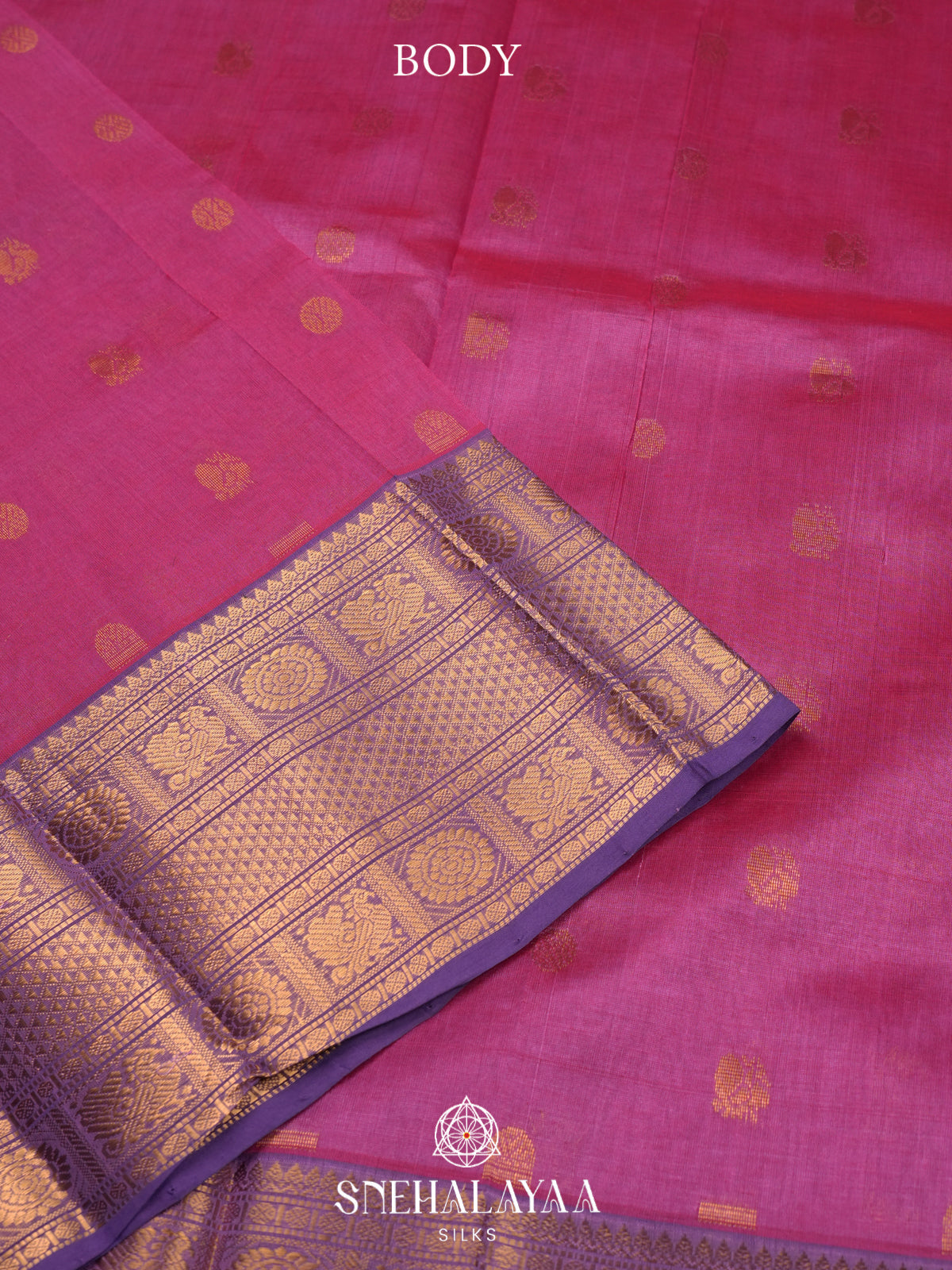 Pink Kanchi Silk Cotton Saree
