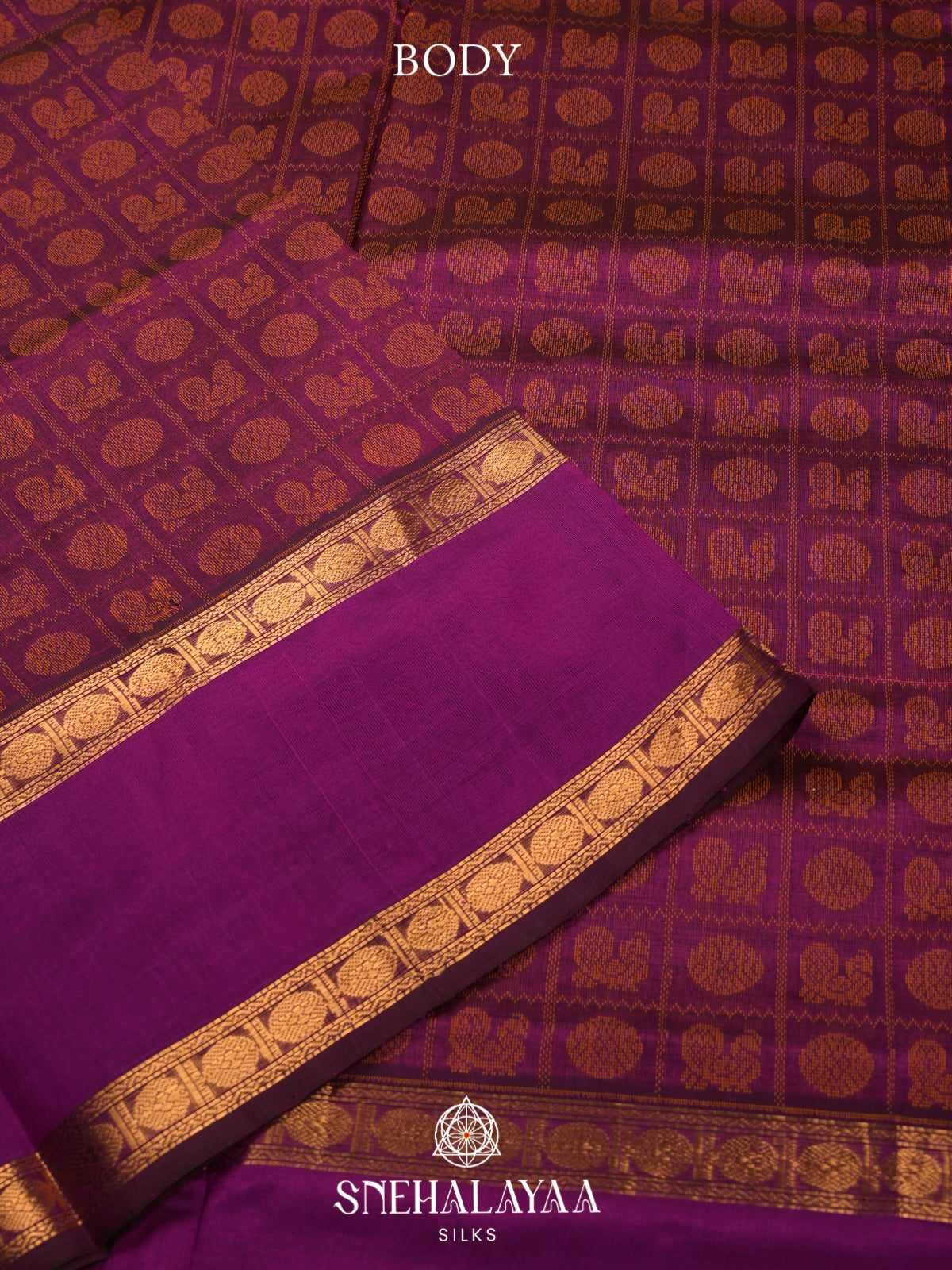 Magenta Kanchi Silk Cotton Saree