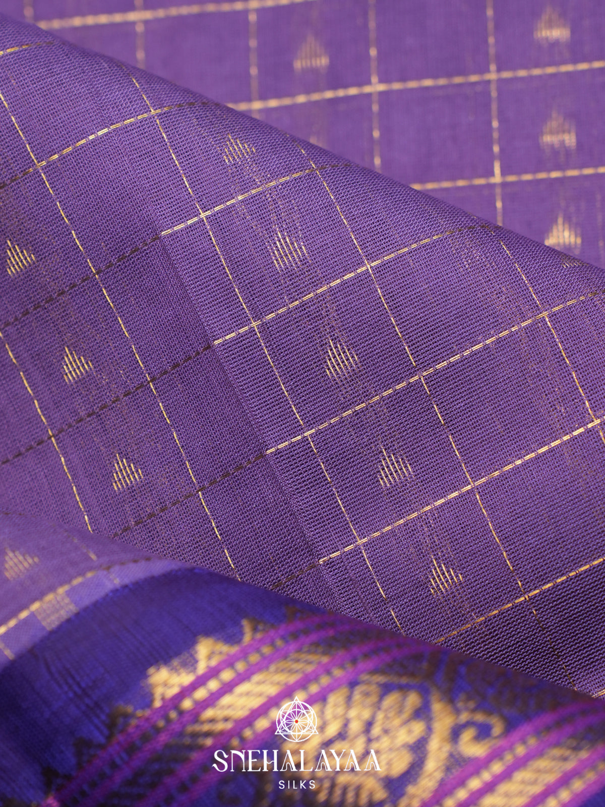 Purple Kanchi Silk Cotton Saree