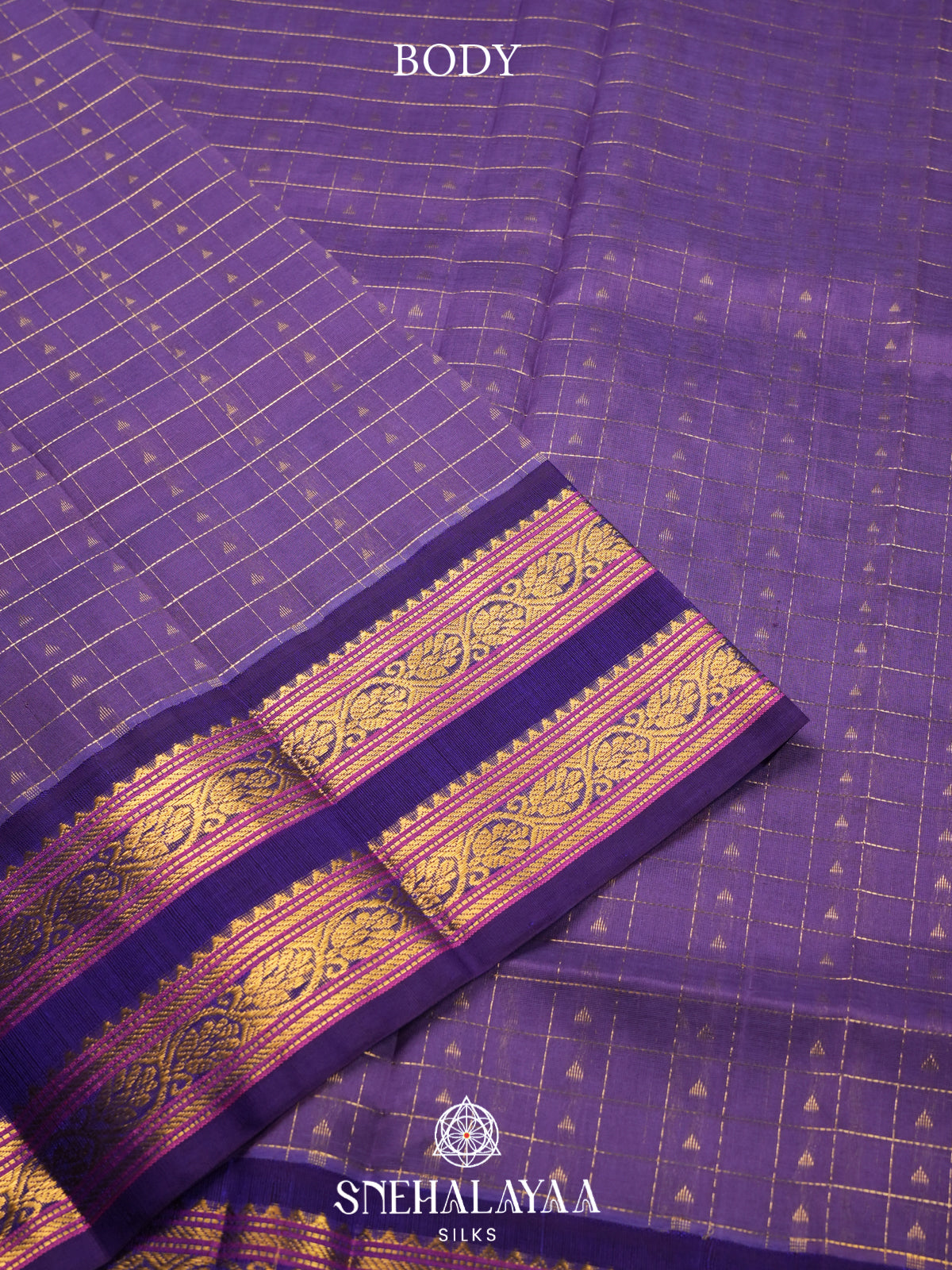 Purple Kanchi Silk Cotton Saree