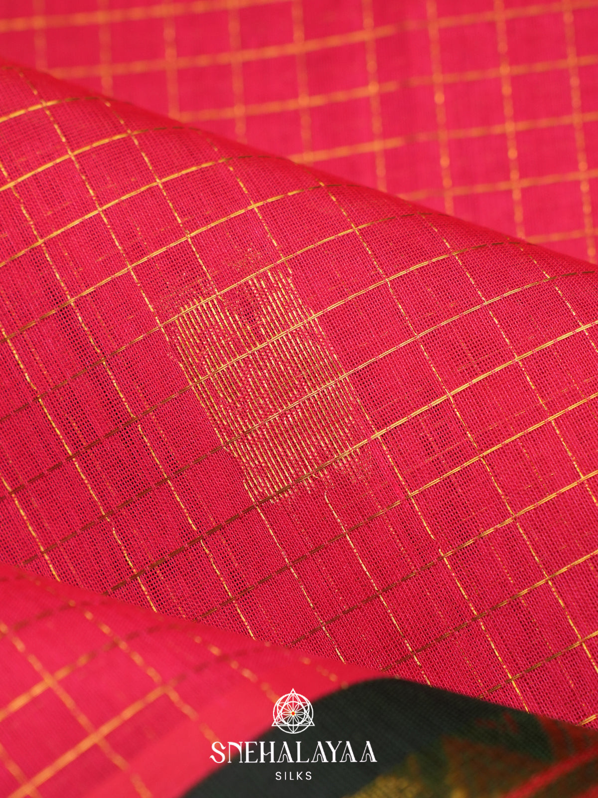 Ruby Red Kanchi Silk Cotton Saree