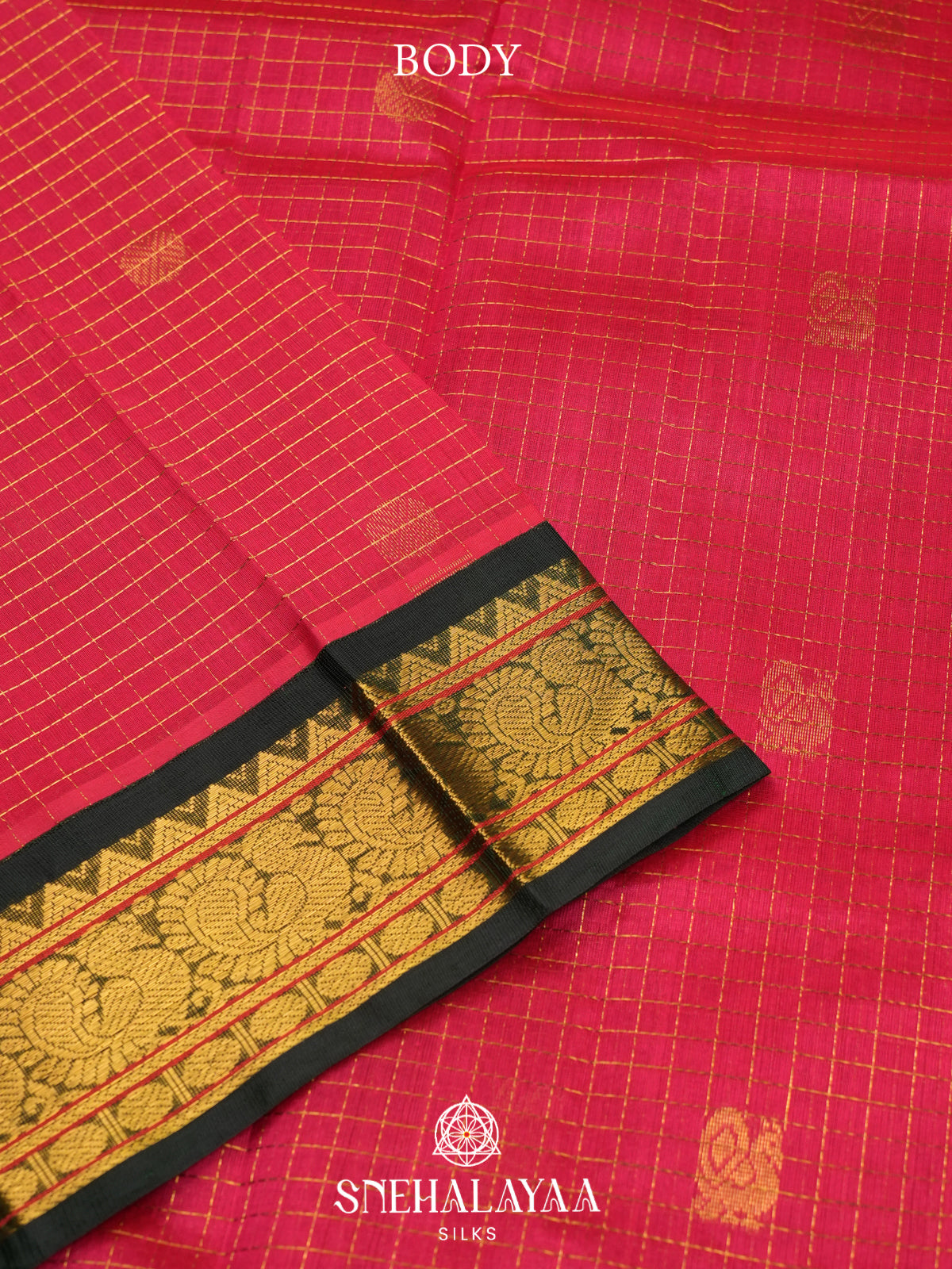 Ruby Red Kanchi Silk Cotton Saree