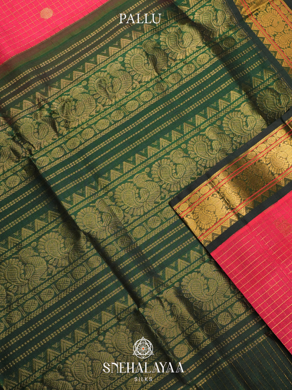 Ruby Red Kanchi Silk Cotton Saree