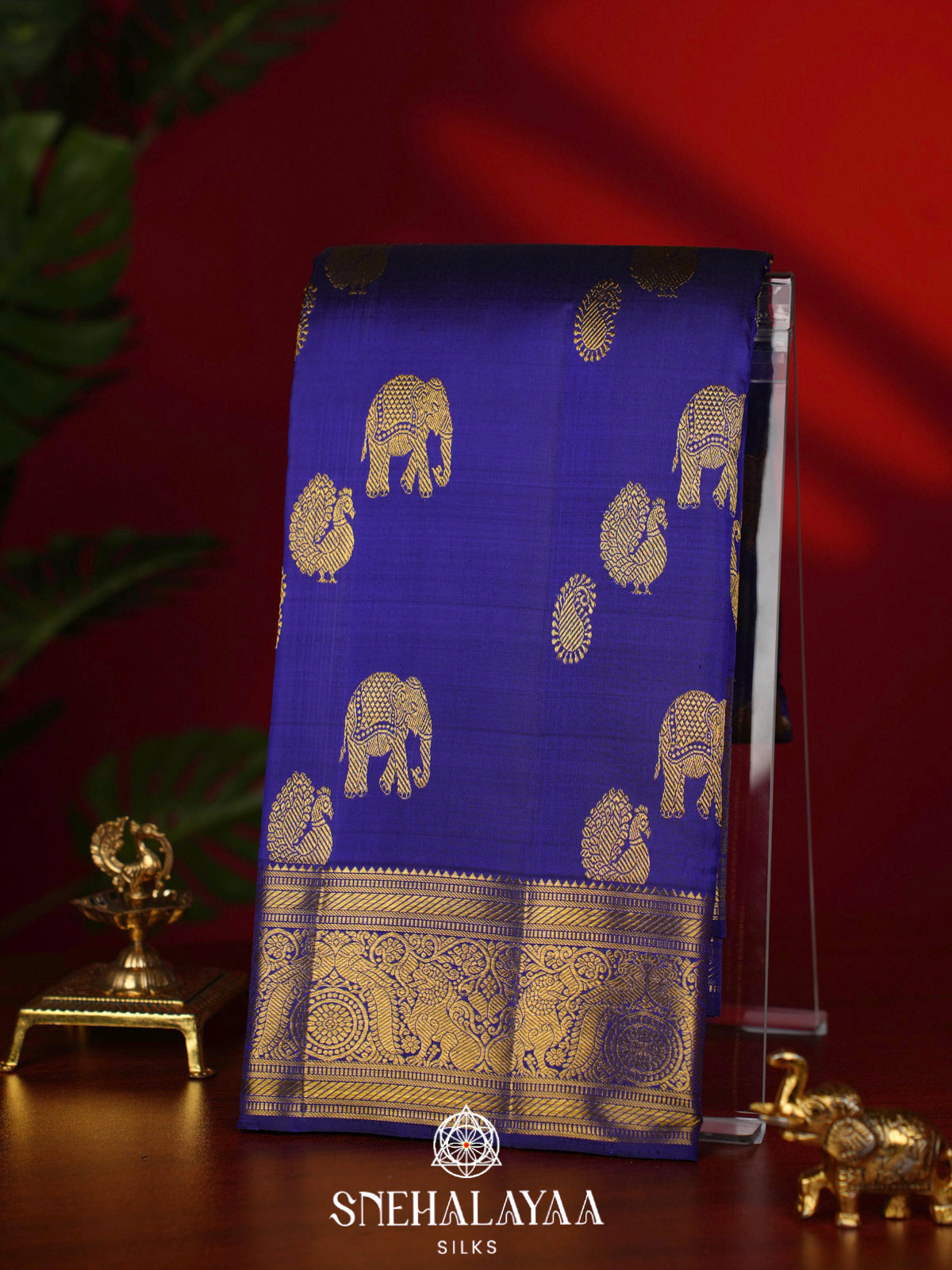 Indigo Blue Kanjivaram Silk Saree