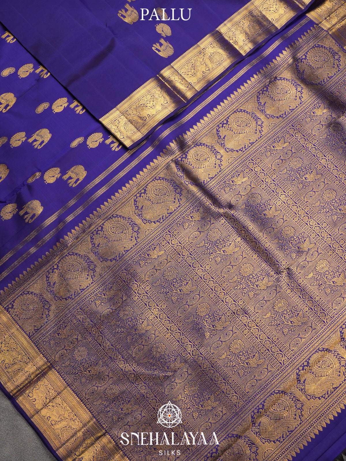 Indigo Blue Kanjivaram Silk Saree
