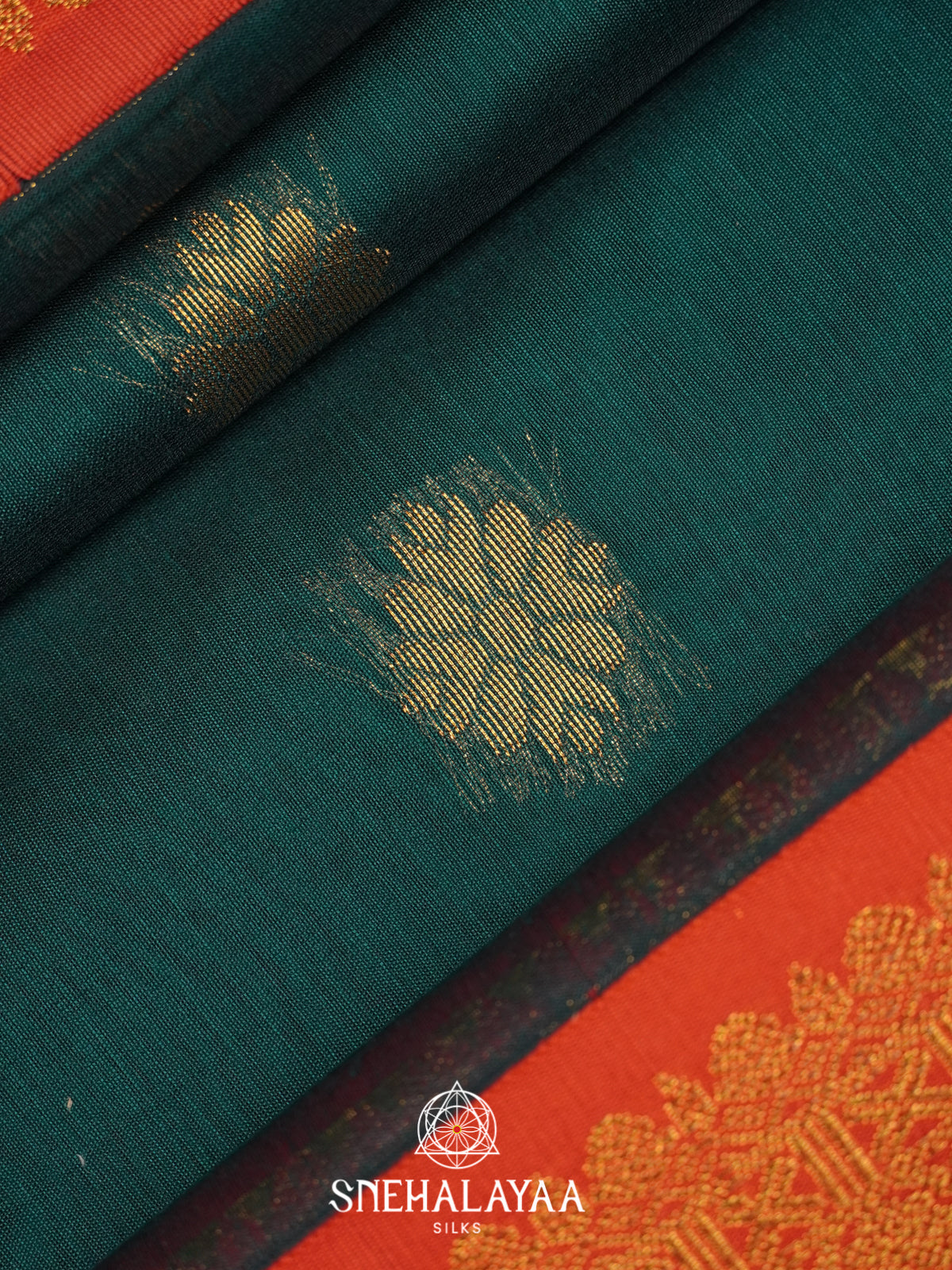 Forest Green Silk Cotton Saree