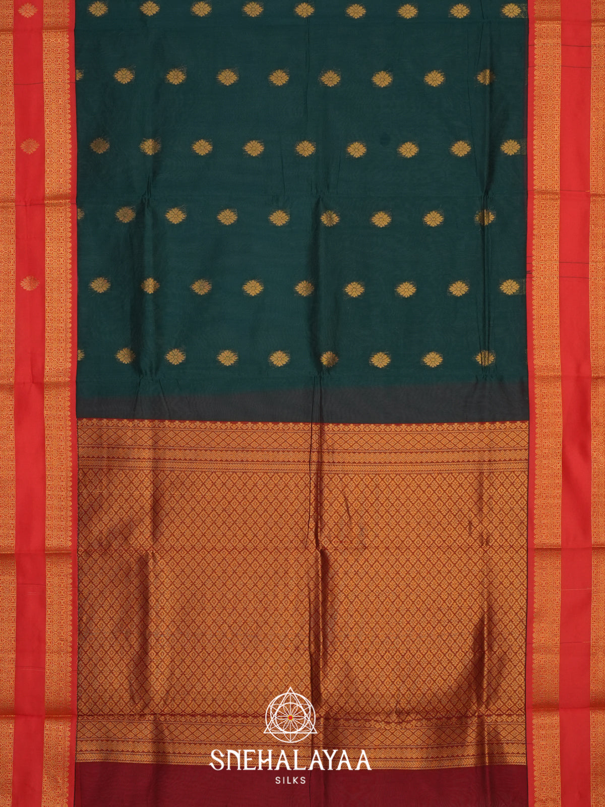 Forest Green Silk Cotton Saree