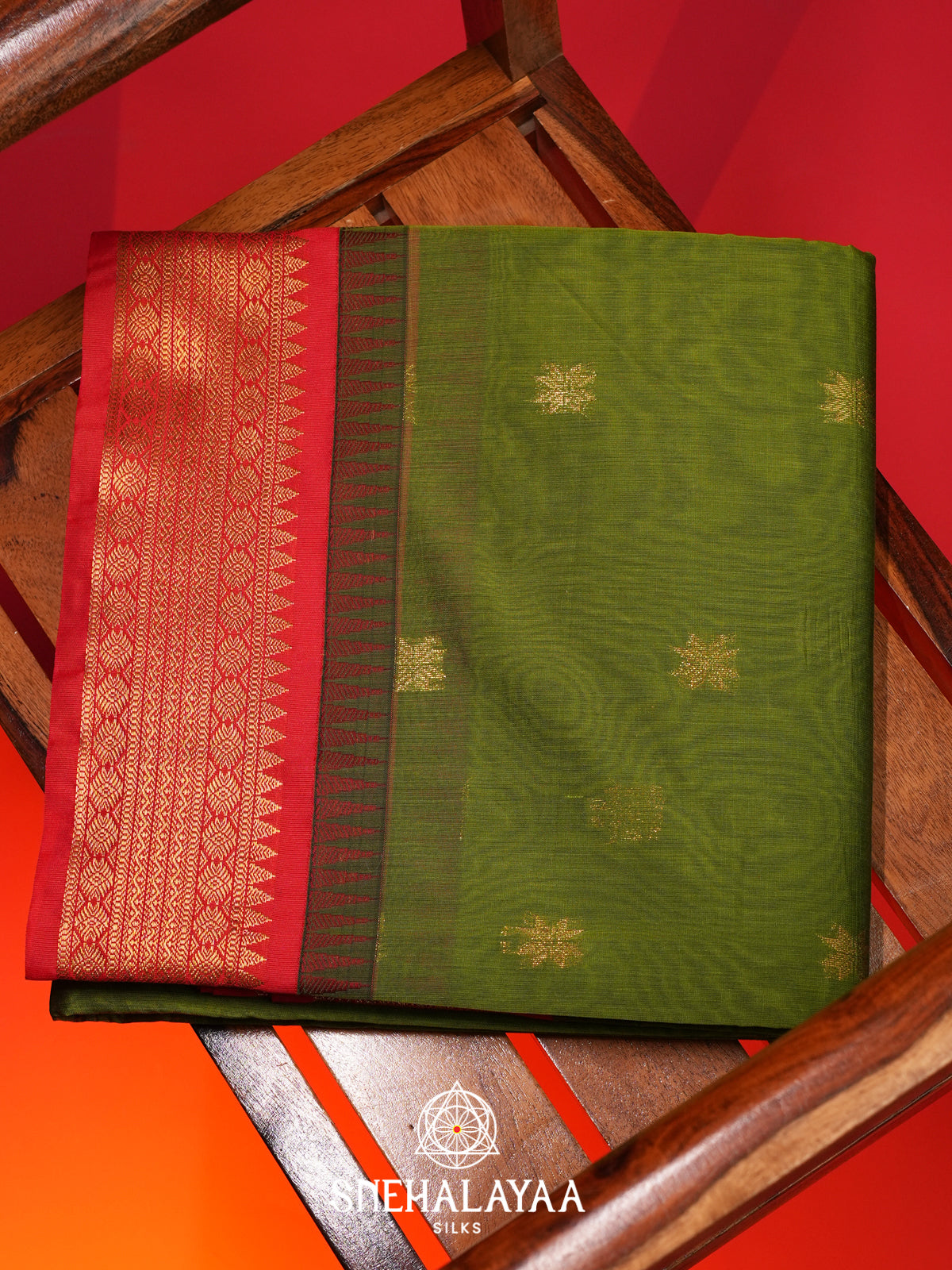 Mehendi Green Silk Cotton Saree