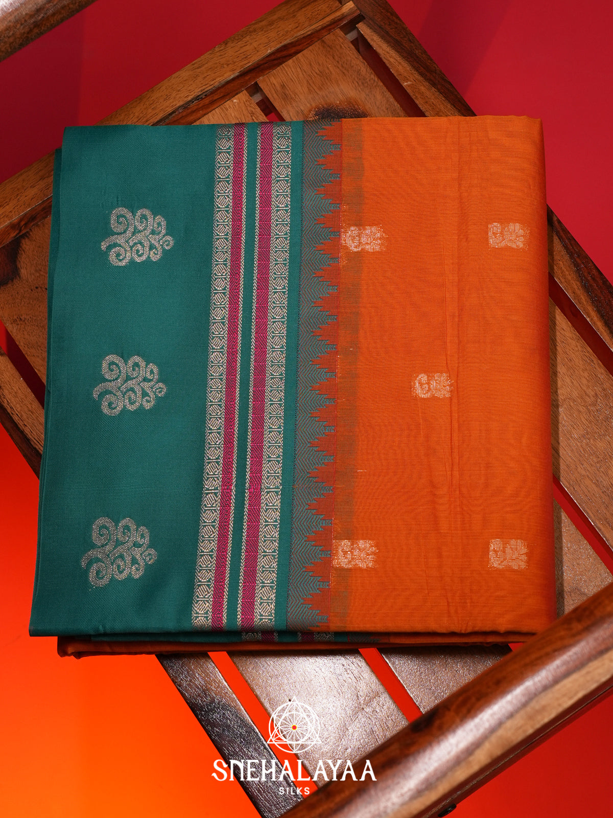 Orange Silk Cotton Saree