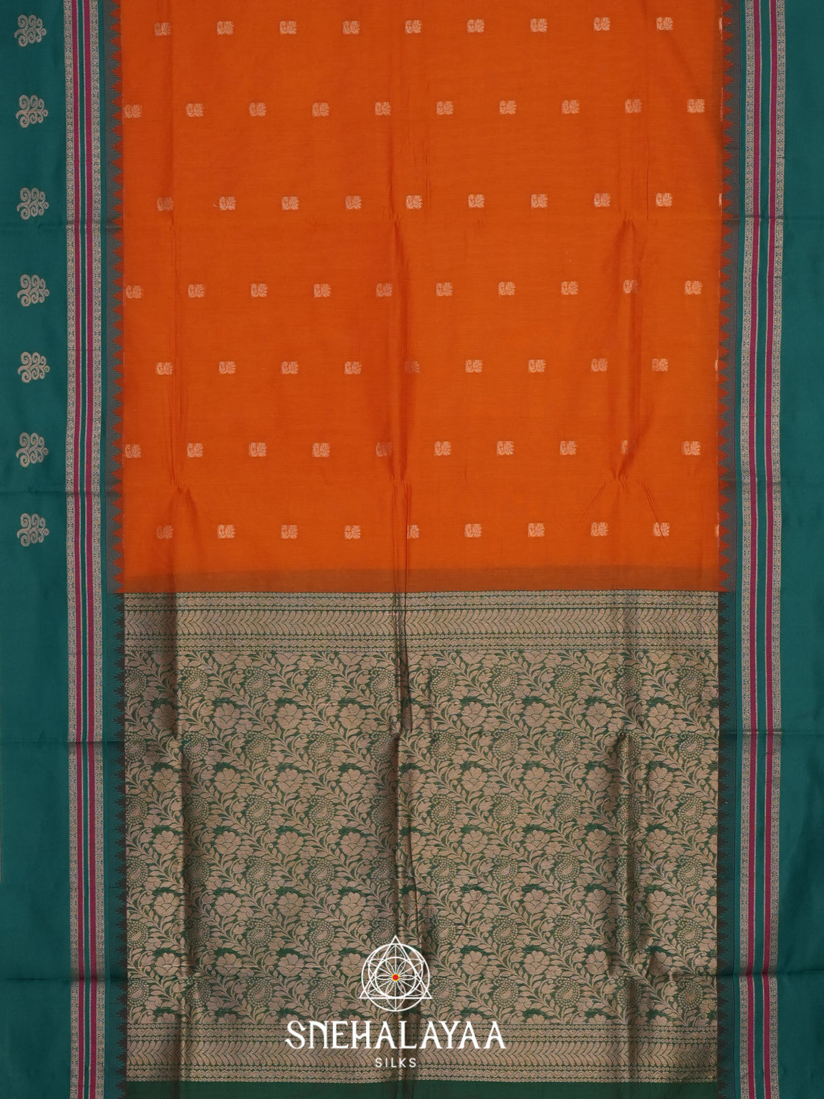 Orange Silk Cotton Saree