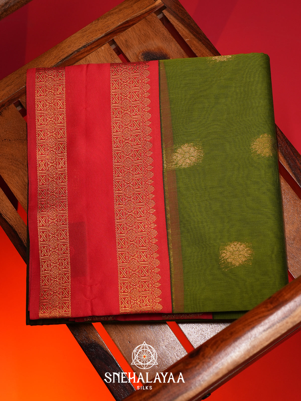 Mehendi Green Silk Cotton Saree