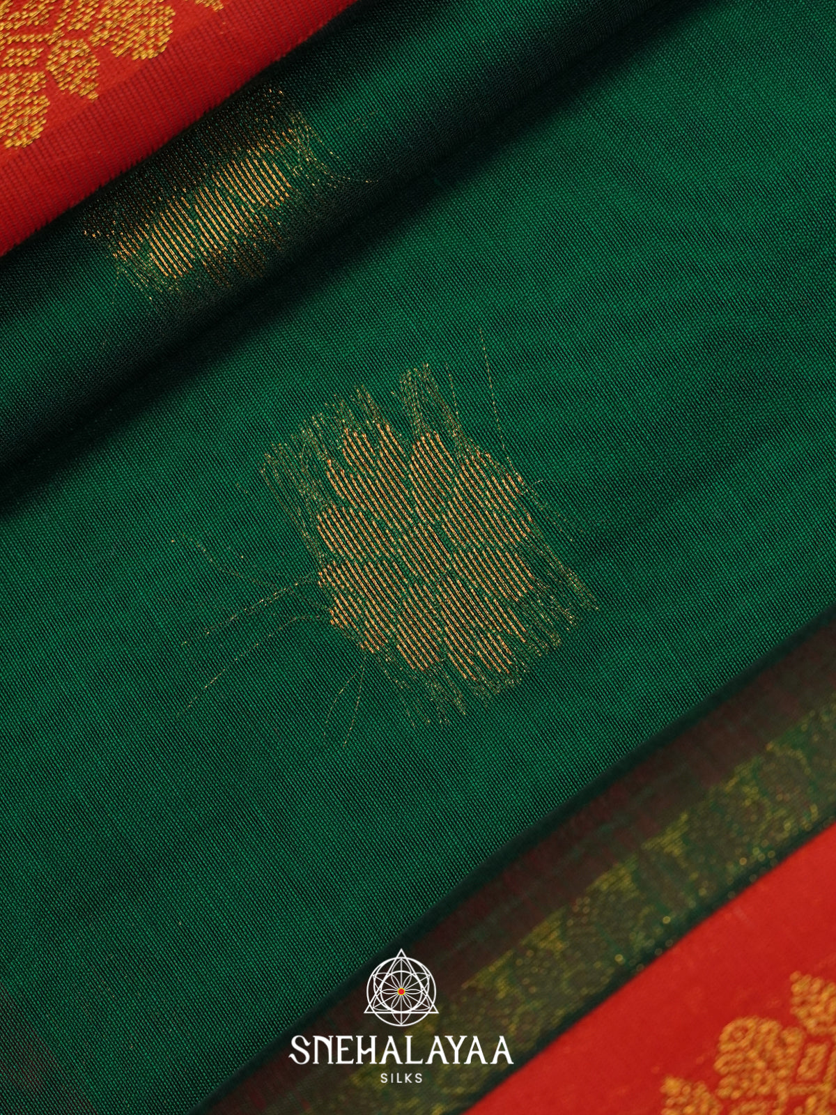 Bottle Green Silk Cotton Saree