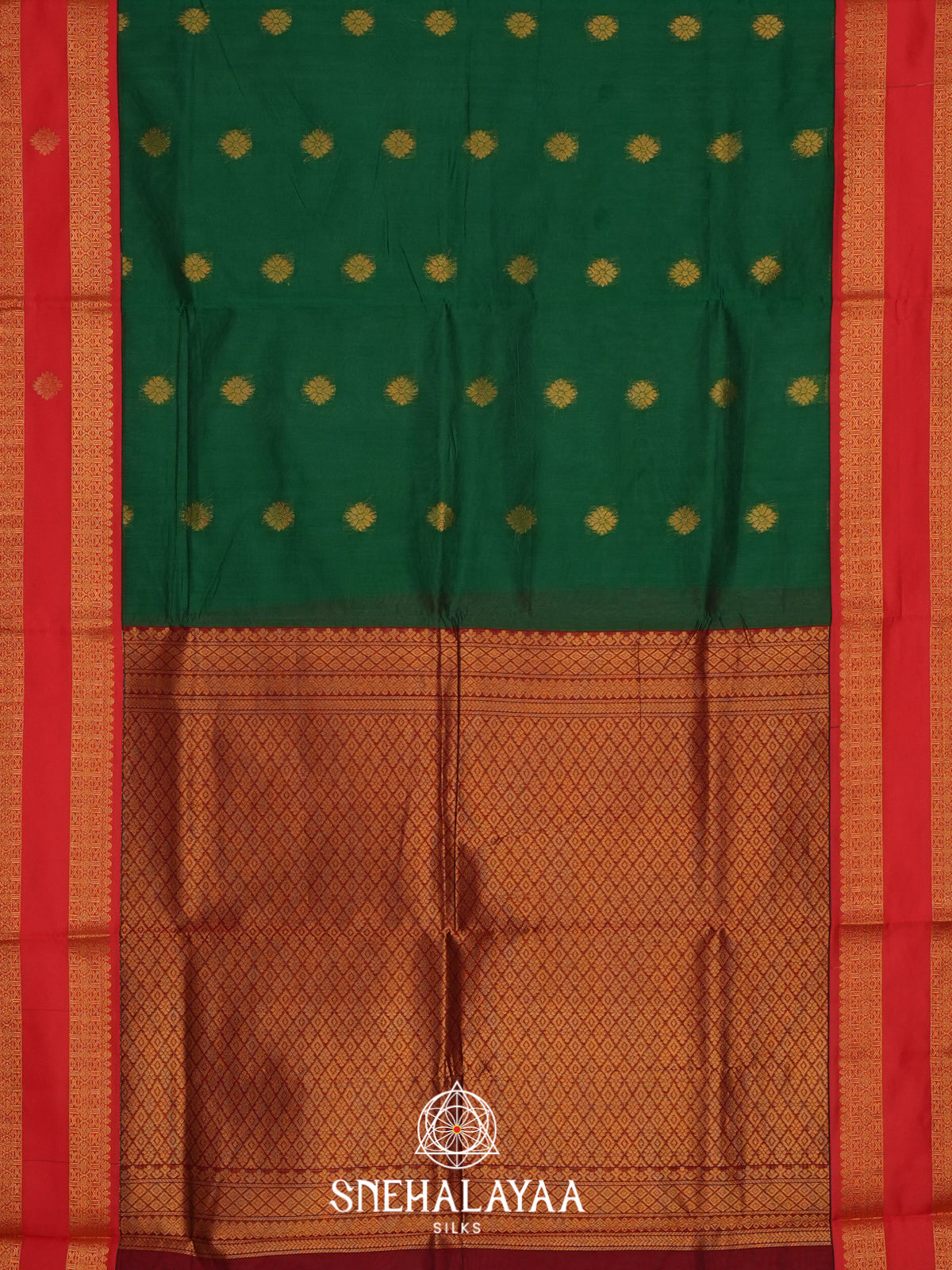 Bottle Green Silk Cotton Saree