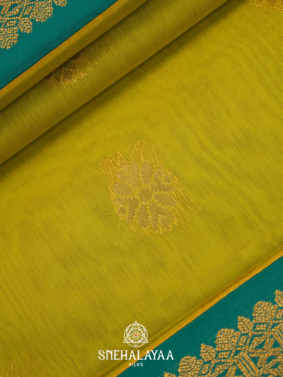 Lime Green Silk Cotton Saree