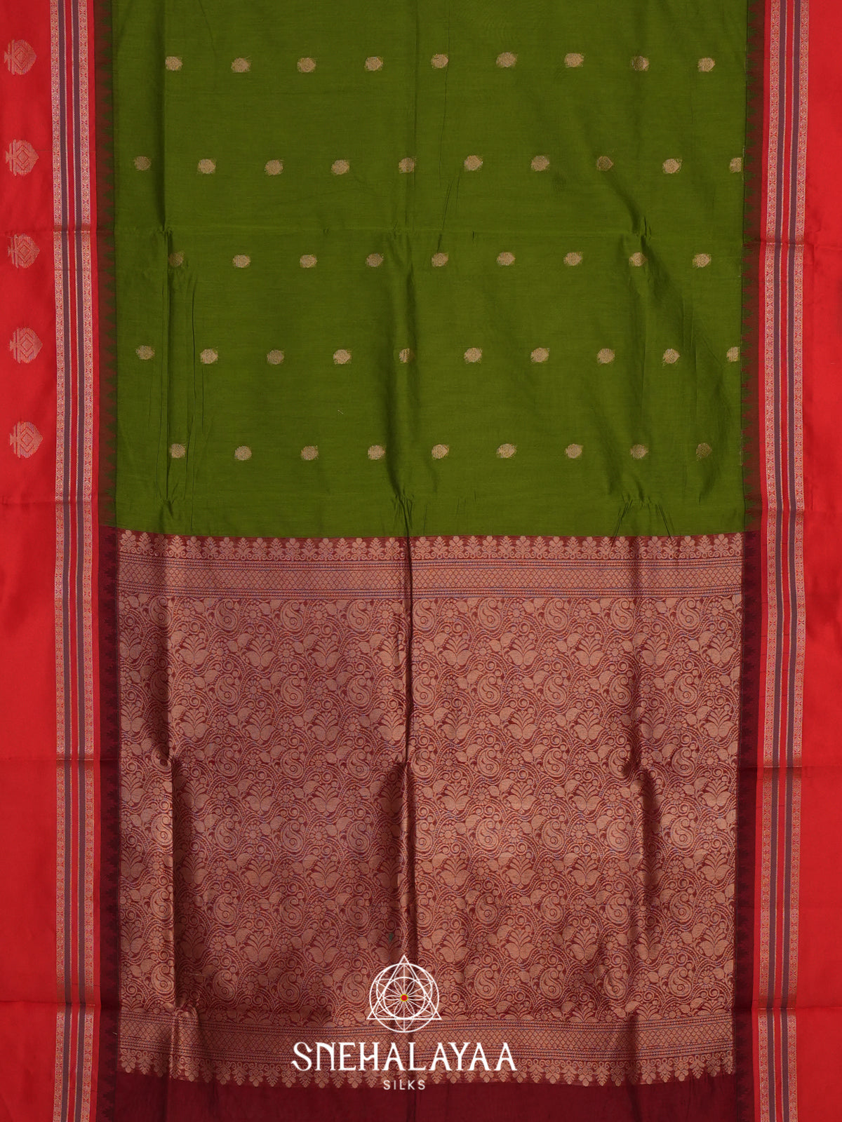Mehendi Green Silk Cotton Saree