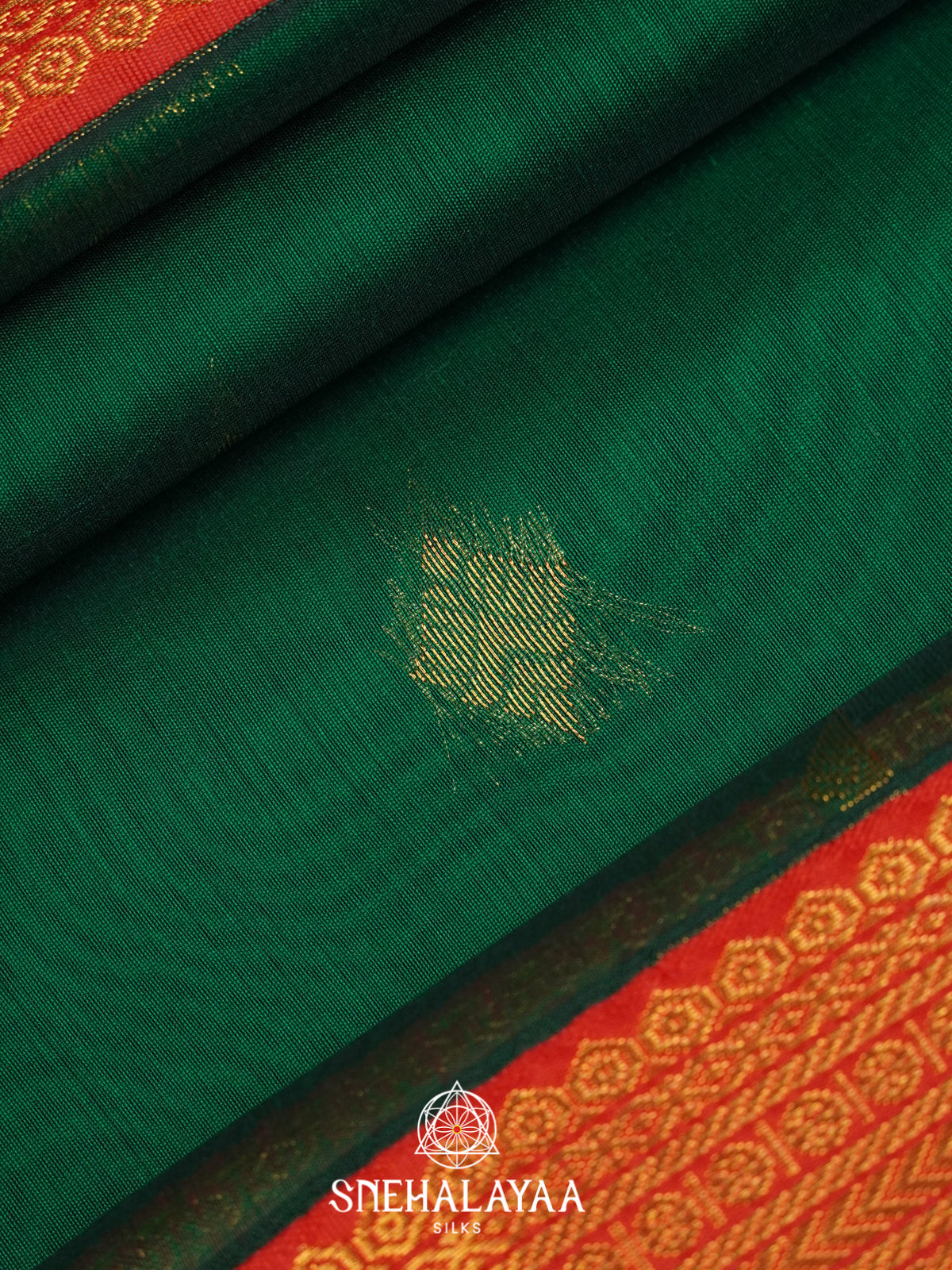 Bottle Green Silk Cotton Saree