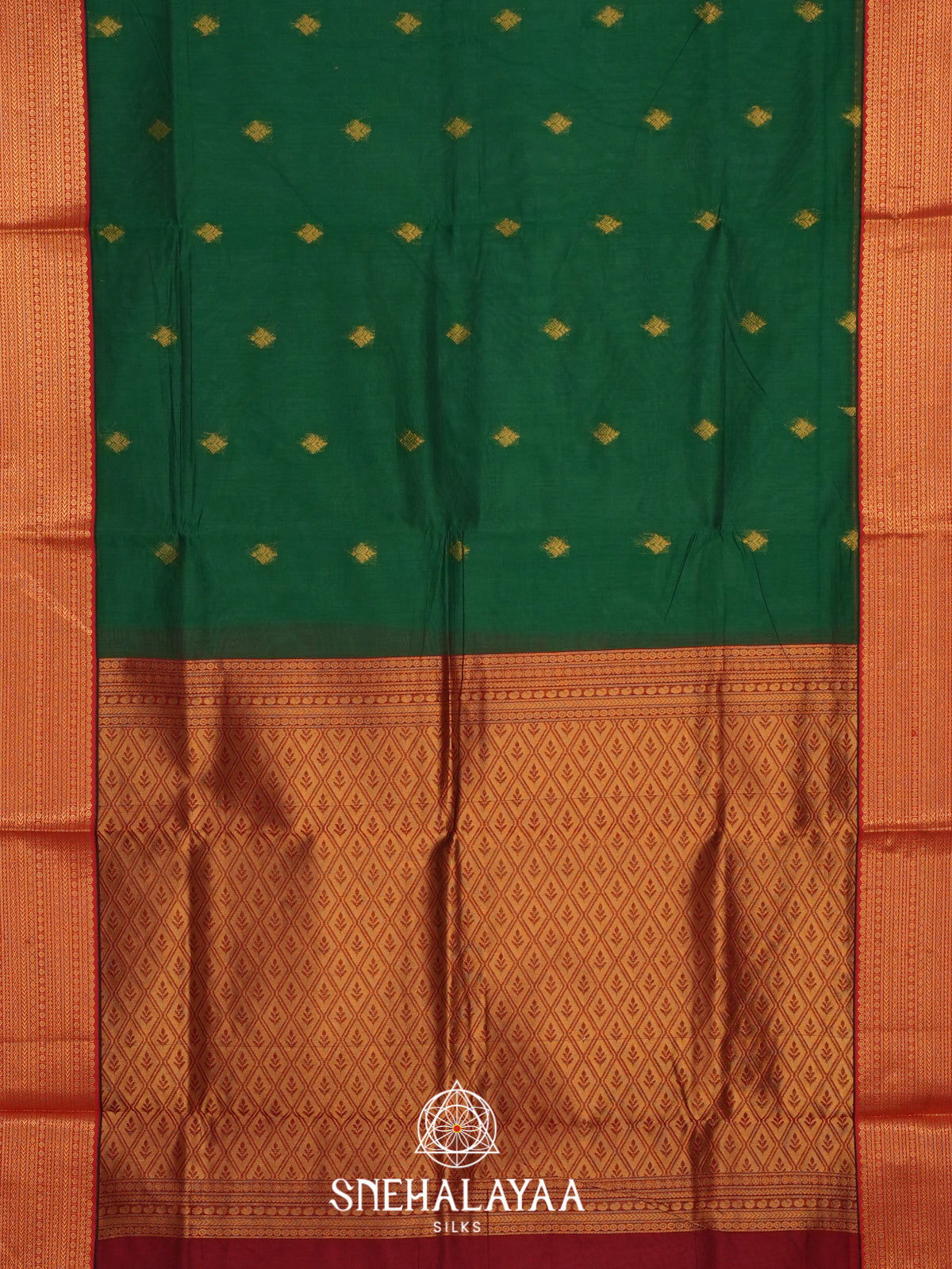 Bottle Green Silk Cotton Saree