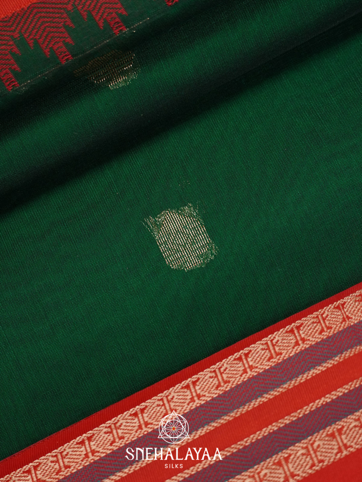 Bottle Green Silk Cotton Saree