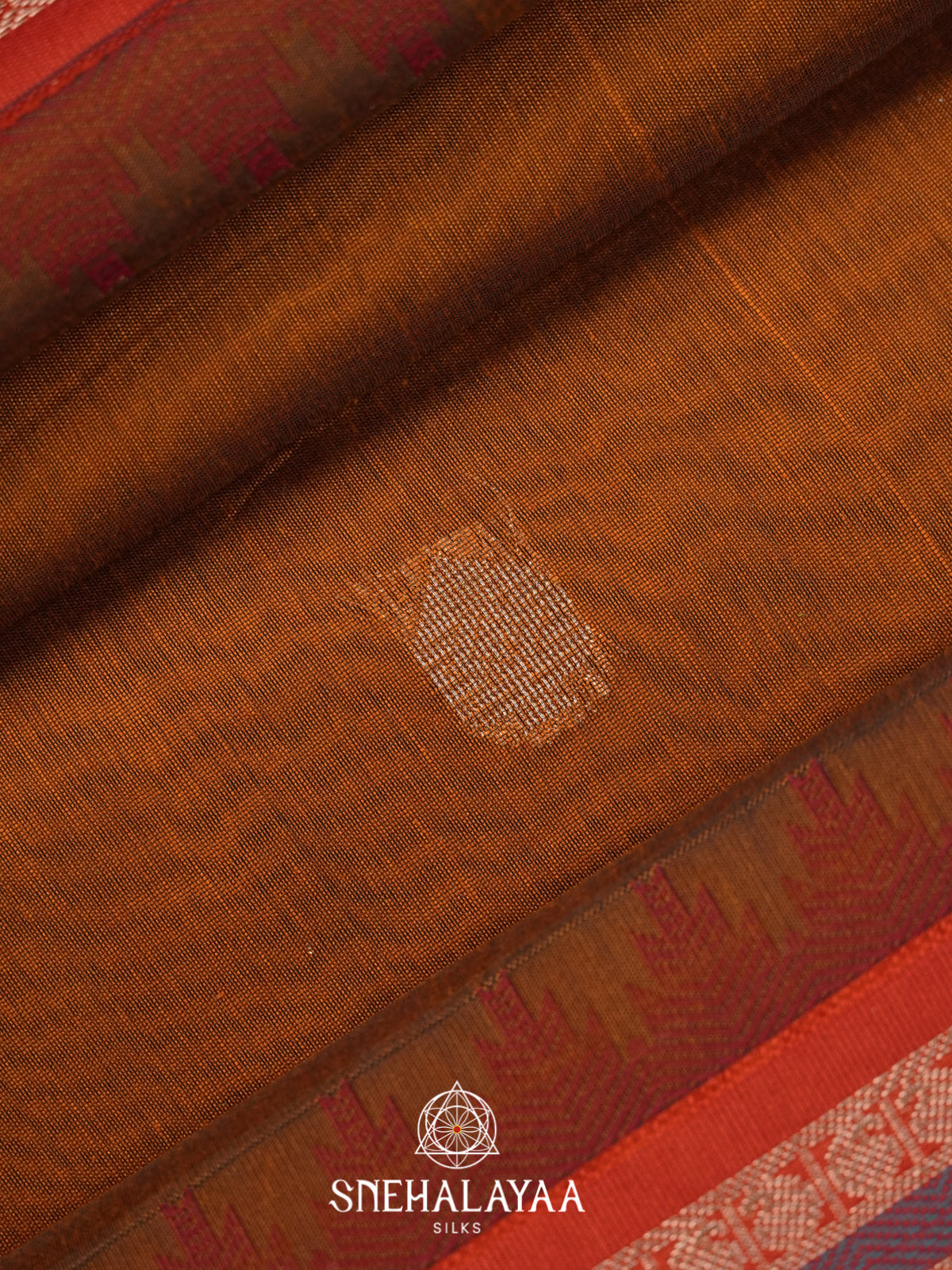 Rust Brown Silk Cotton Saree