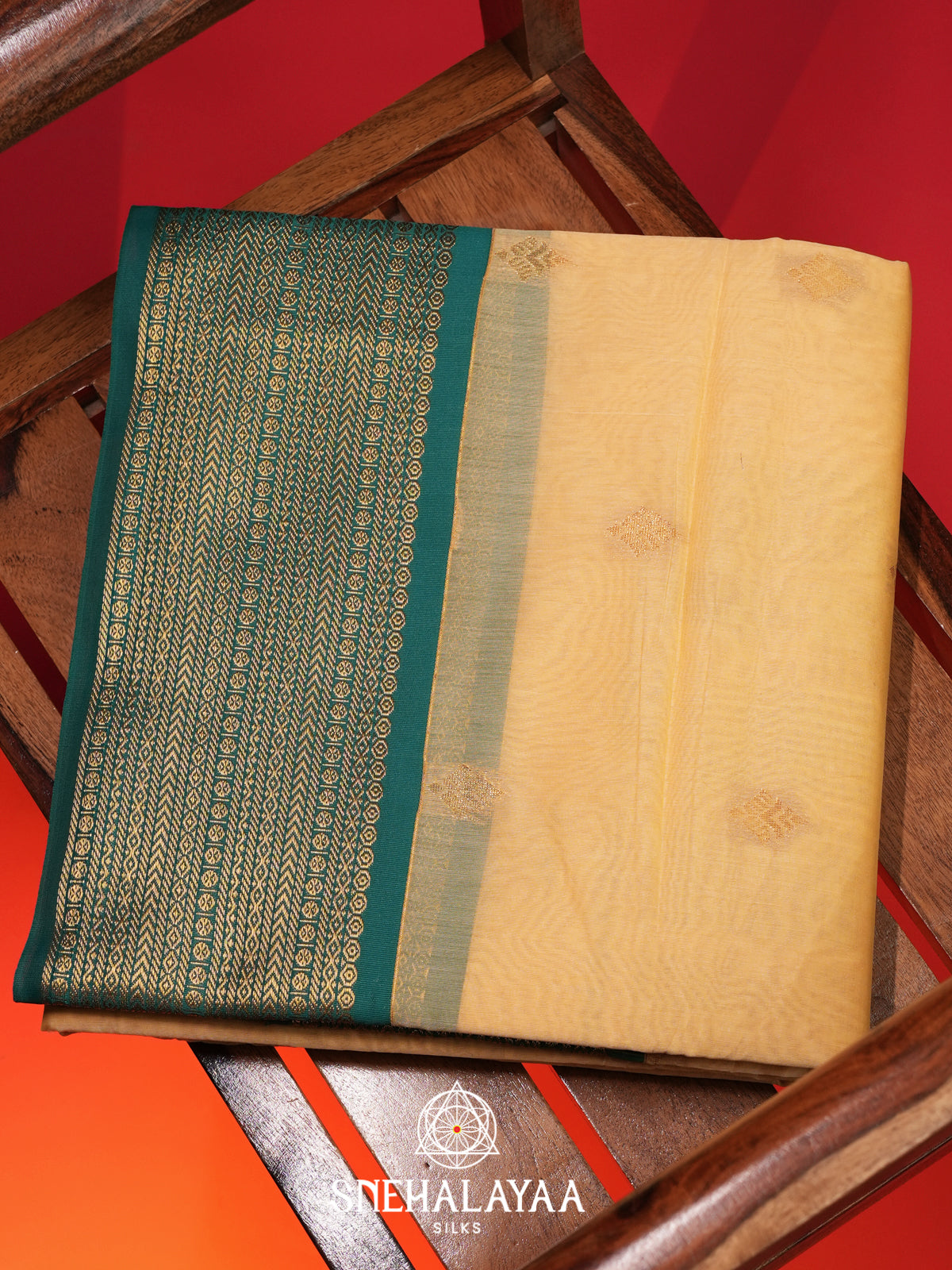 Beige Silk Cotton Saree