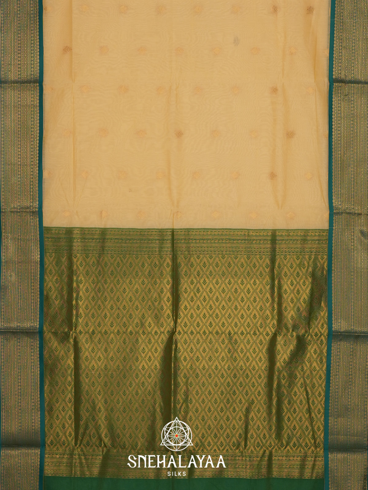 Beige Silk Cotton Saree