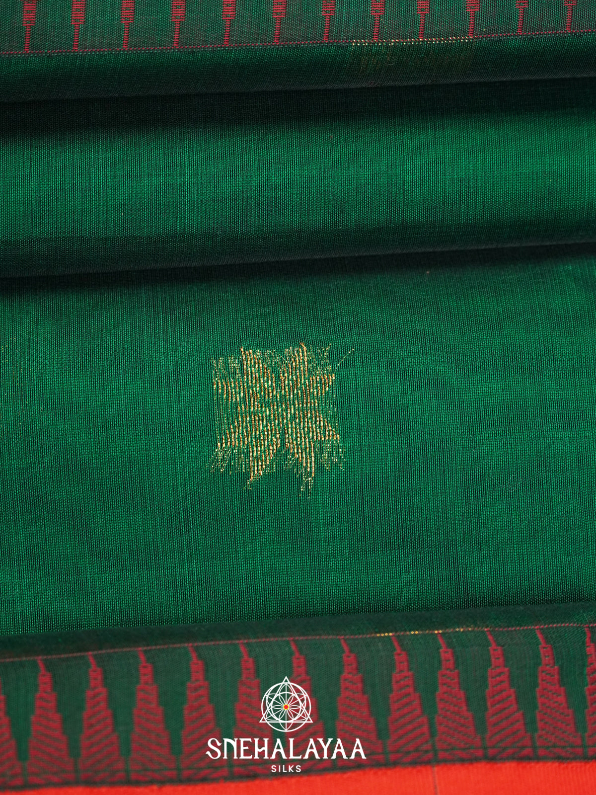Bottle Green Silk Cotton Saree