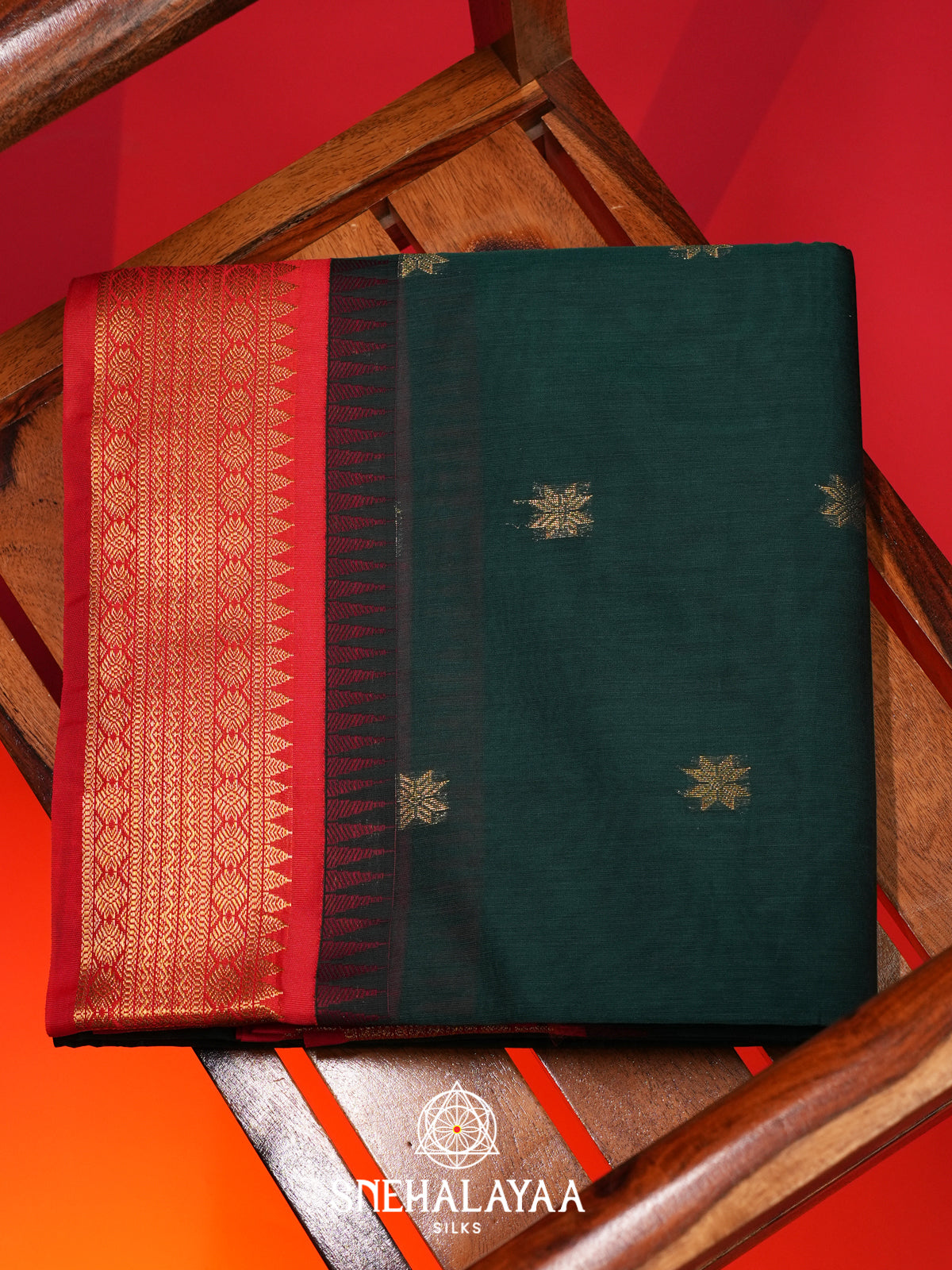 Teal Green Silk Cotton Saree