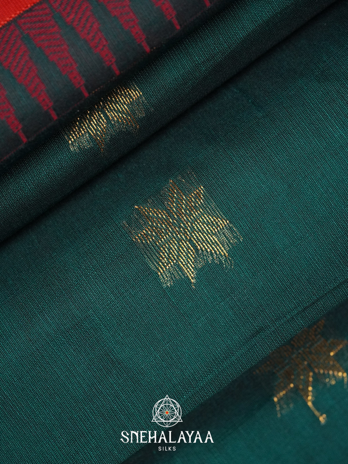 Teal Green Silk Cotton Saree